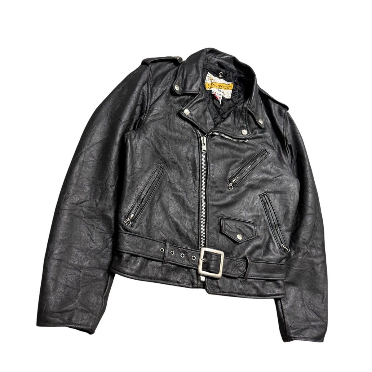 Schott Vintage 80s Schott Perfecto 618 Double Colar Leather Jacket Size US S / EU 44-46 / 1 - 3 Thumbnail