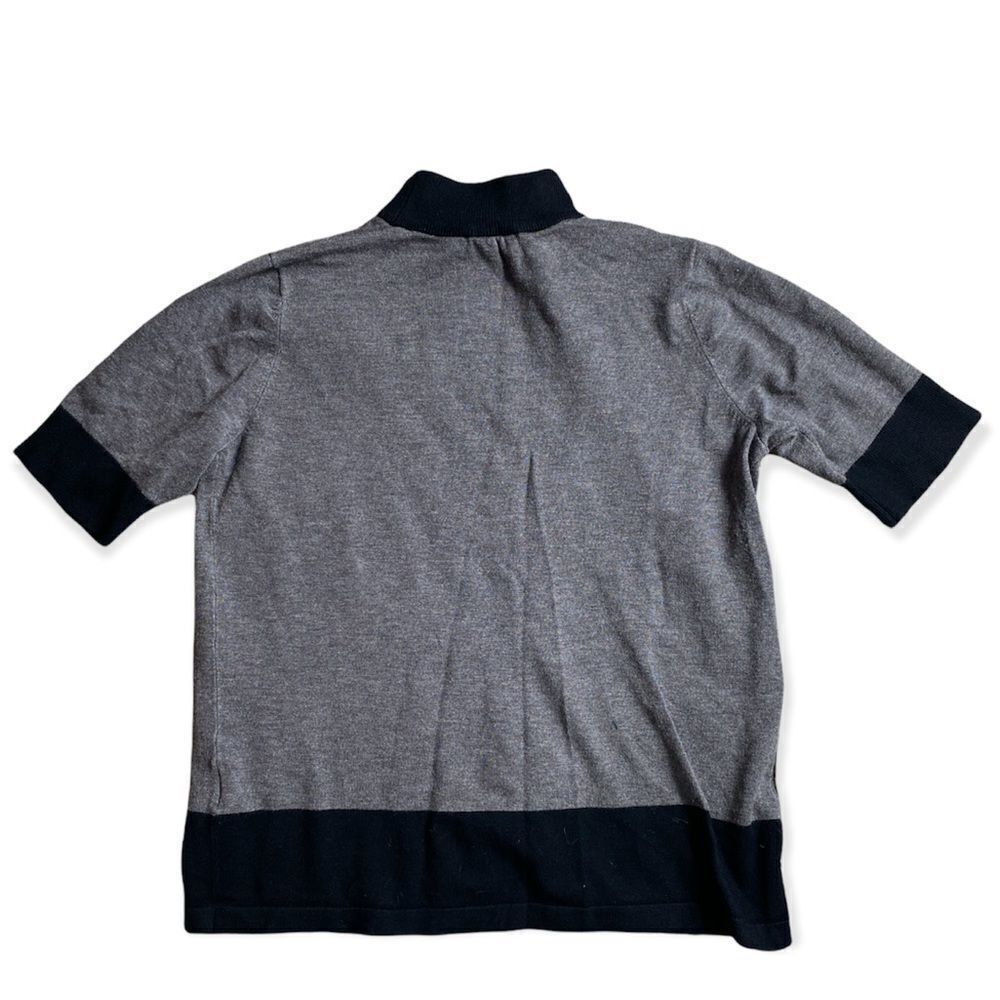 Other Laura Petites Grey & Black Short Sleeve Knit Top | Size S Size S / US 4 / IT 40 - 5 Thumbnail