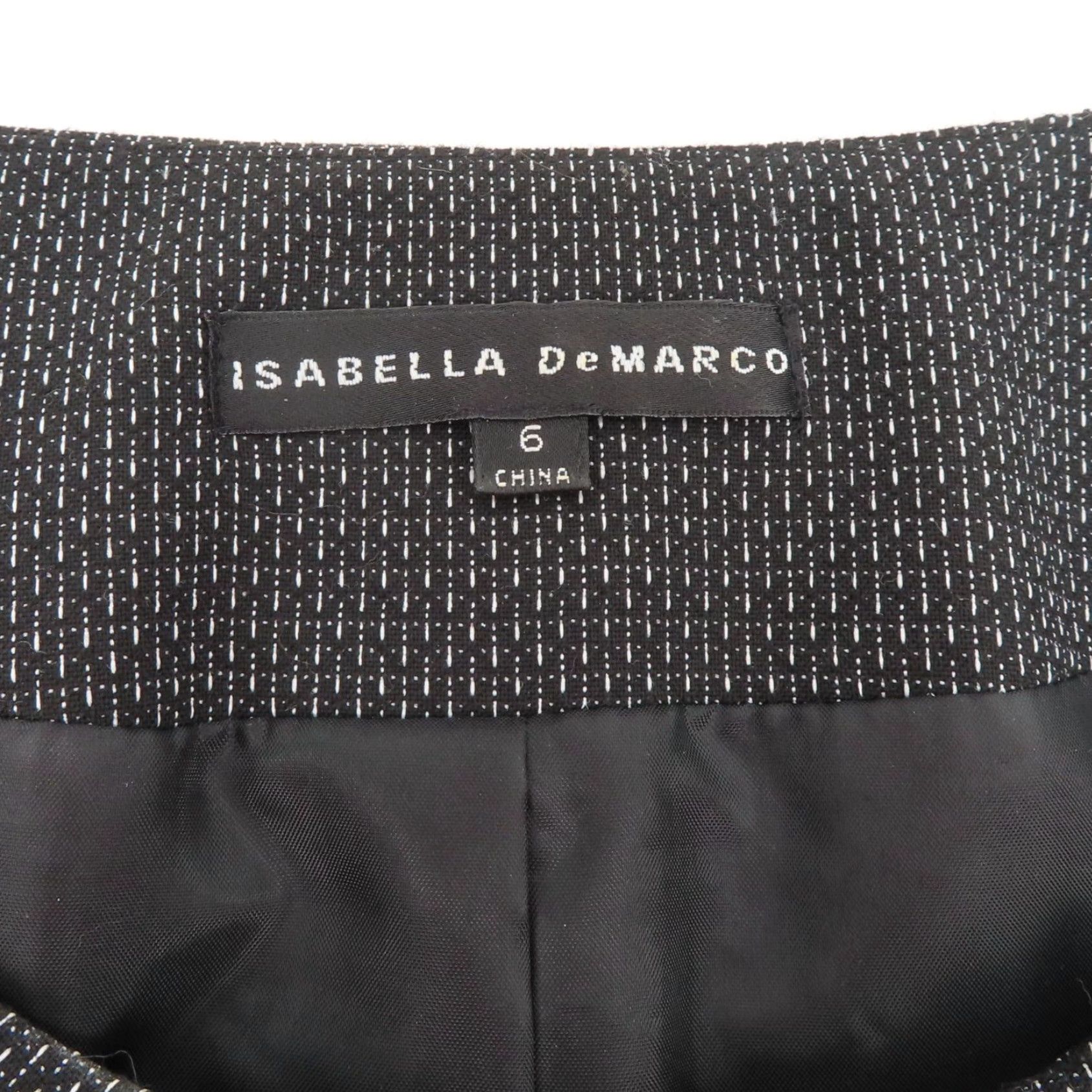 Vintage Isabella DeMarco Women Blazer Suit Jacket Coat 6 Black White Bow Accent Lined Formal Size M / US 6-8 / IT 42-44 - 5 Thumbnail