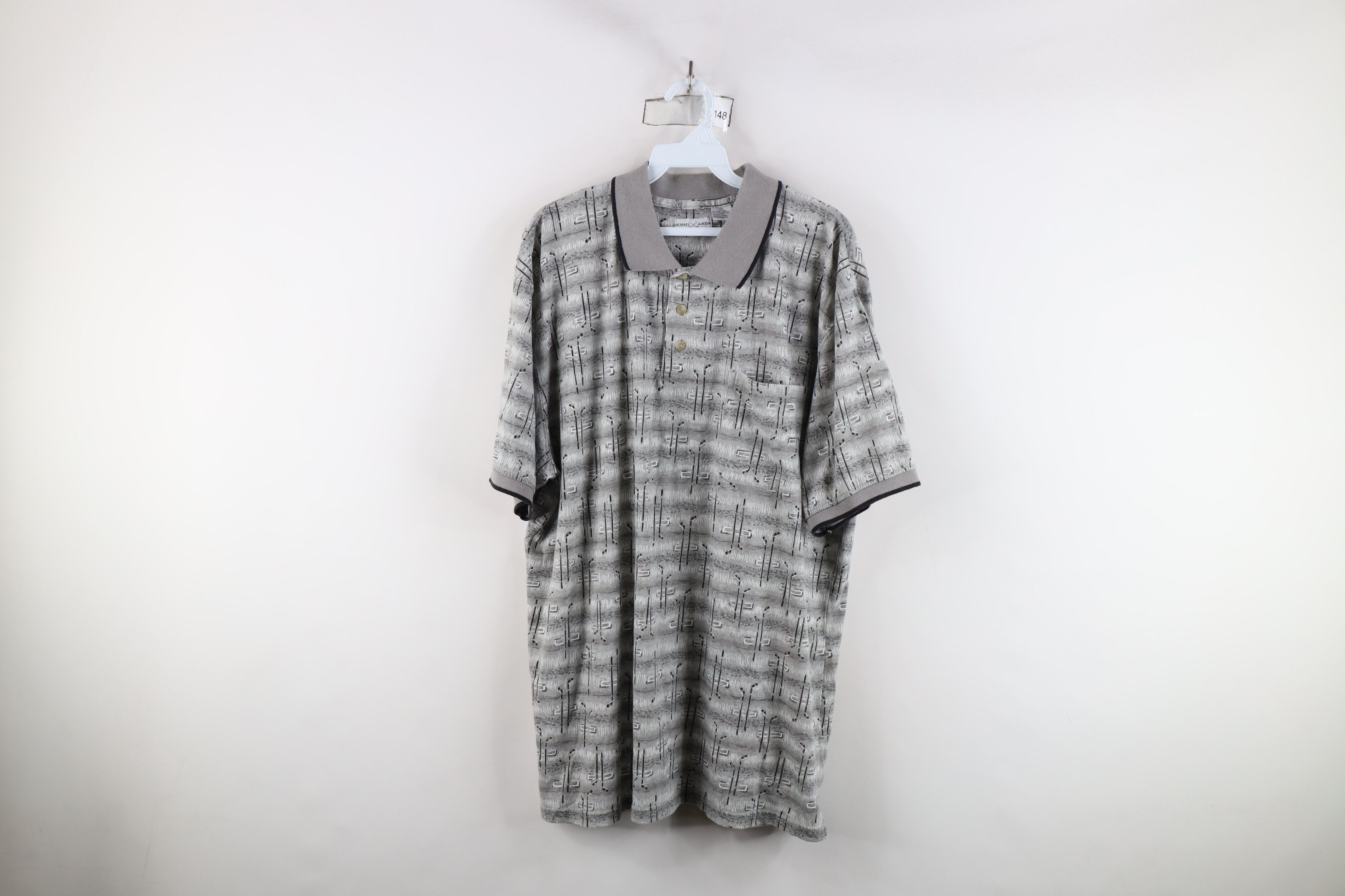 Vintage Vintage 90s Streetwear All Over Print Collared Polo Shirt Size US XL / EU 56 / 4 - 1 Thumbnail