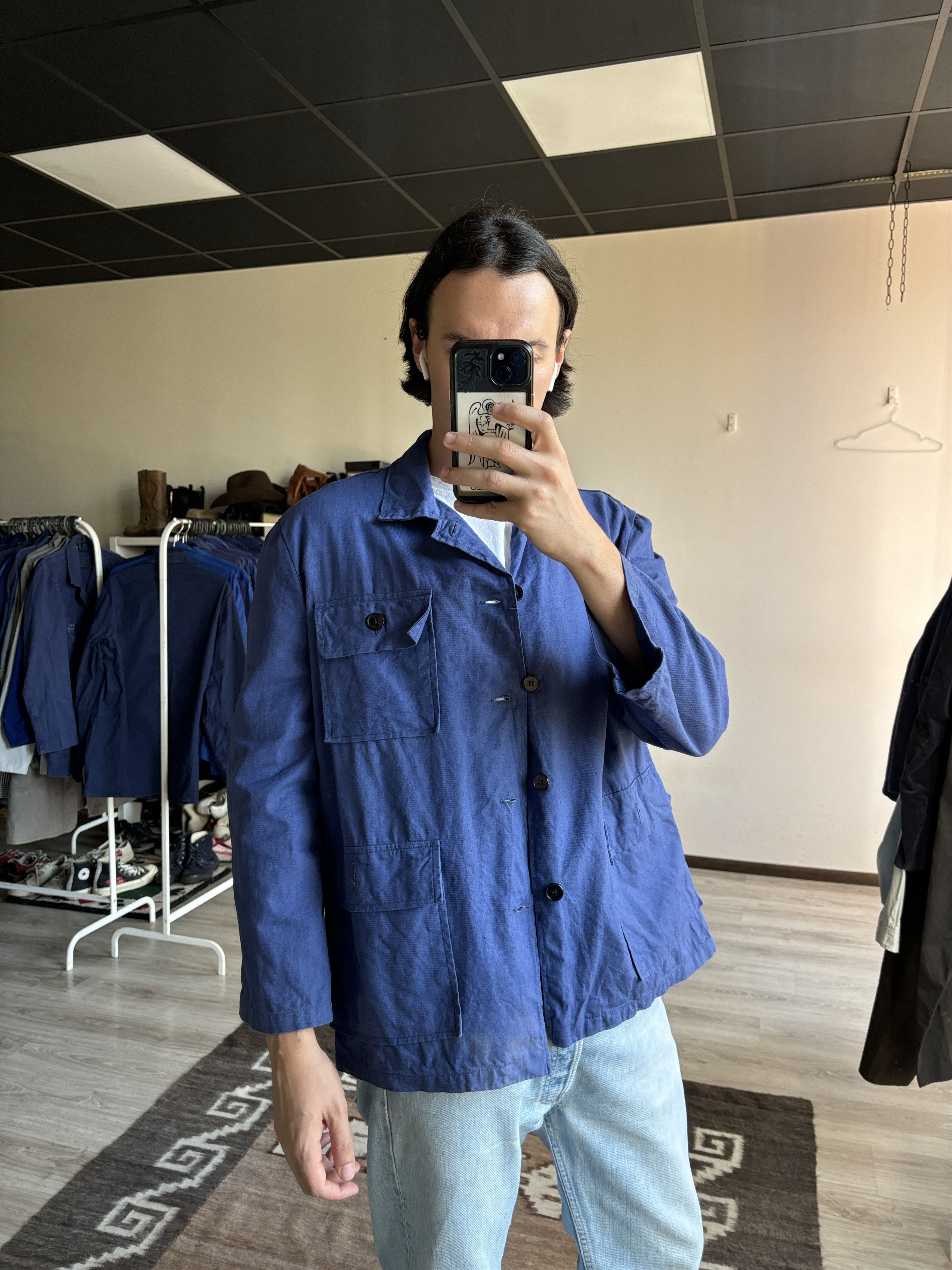 Vintage Vintage 80s French Workwear Chore Utility Jacket 7584ACK Size US L / EU 52-54 / 3 - 2 Thumbnail