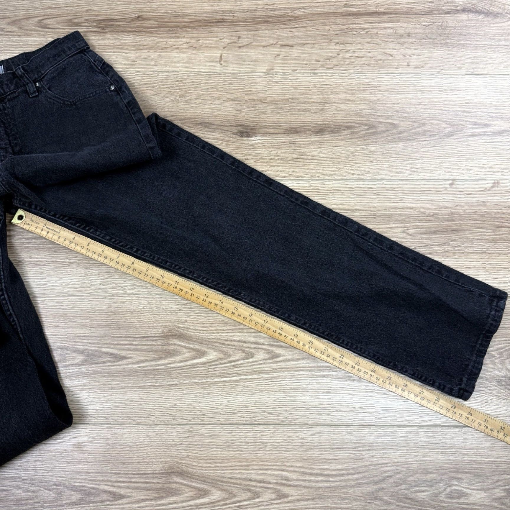 Lee Riders By Lee Womens Black Jeans Relaxed Stretch Size 10M 30 Inseam High Rise Mom Jeans Size 32" / US 10 / IT 46 - 7 Thumbnail