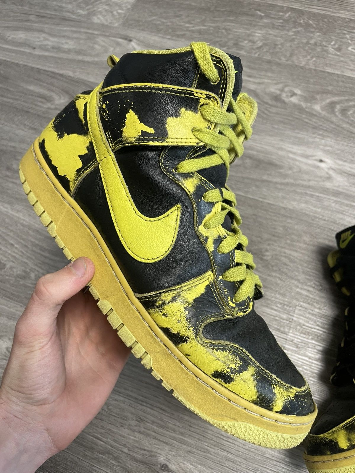 Nike Nike 5 Dunk High 1985 SP Yellow Acid Wash Sneaker Shoes Size US 10.5 / EU 43-44 - 3 Thumbnail