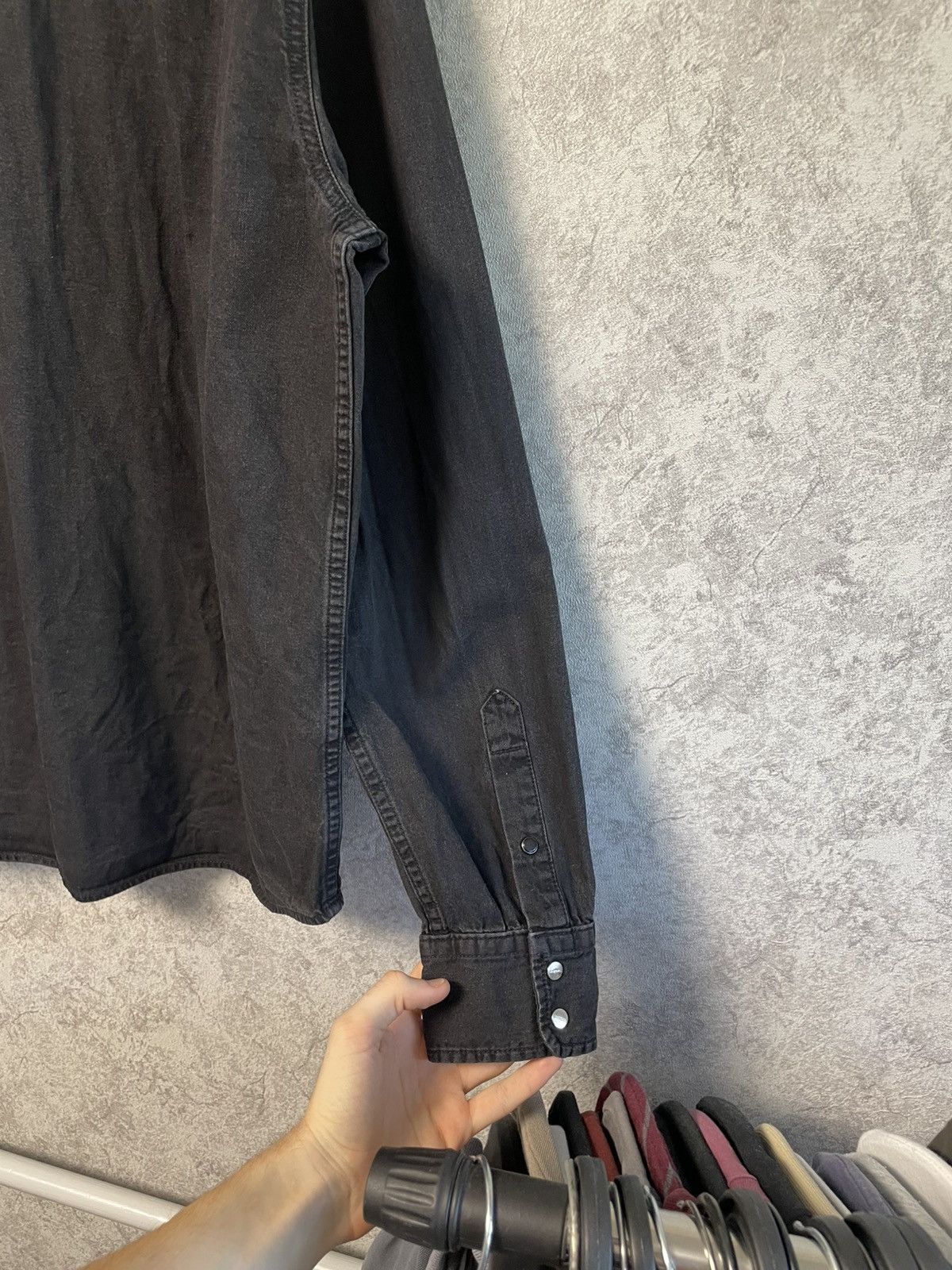 Diesel Diesel Black Denim Jeans Long Sleeve Shirt Button Ups Size US XL / EU 56 / 4 - 17 Thumbnail