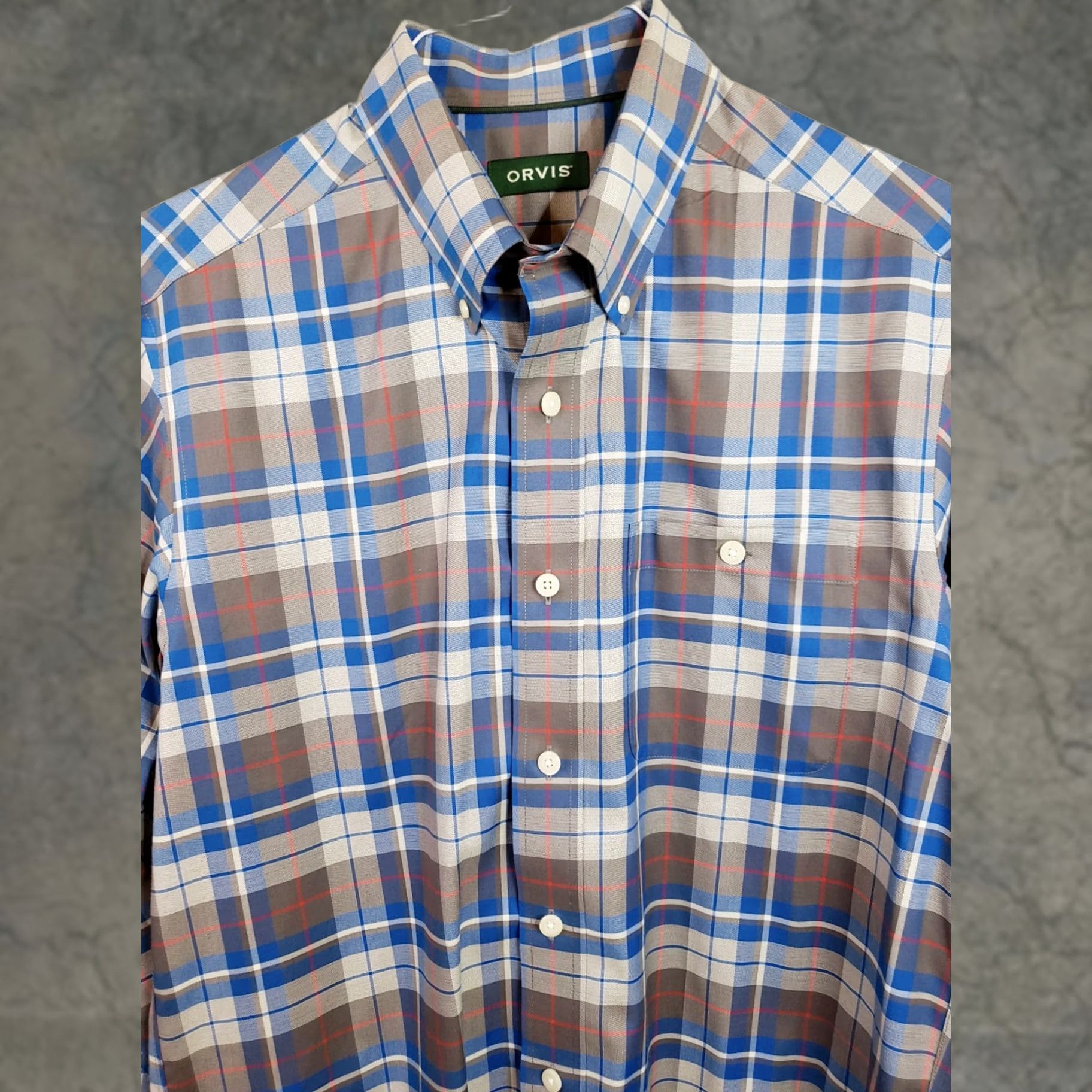 Orvis VINTAGE Orvis Wrinkle Free Button-Down Shirt Mens M Blue Gray Plaid Long Sleeve Classic Size US M / EU 48-50 / 2 - 1 Thumbnail