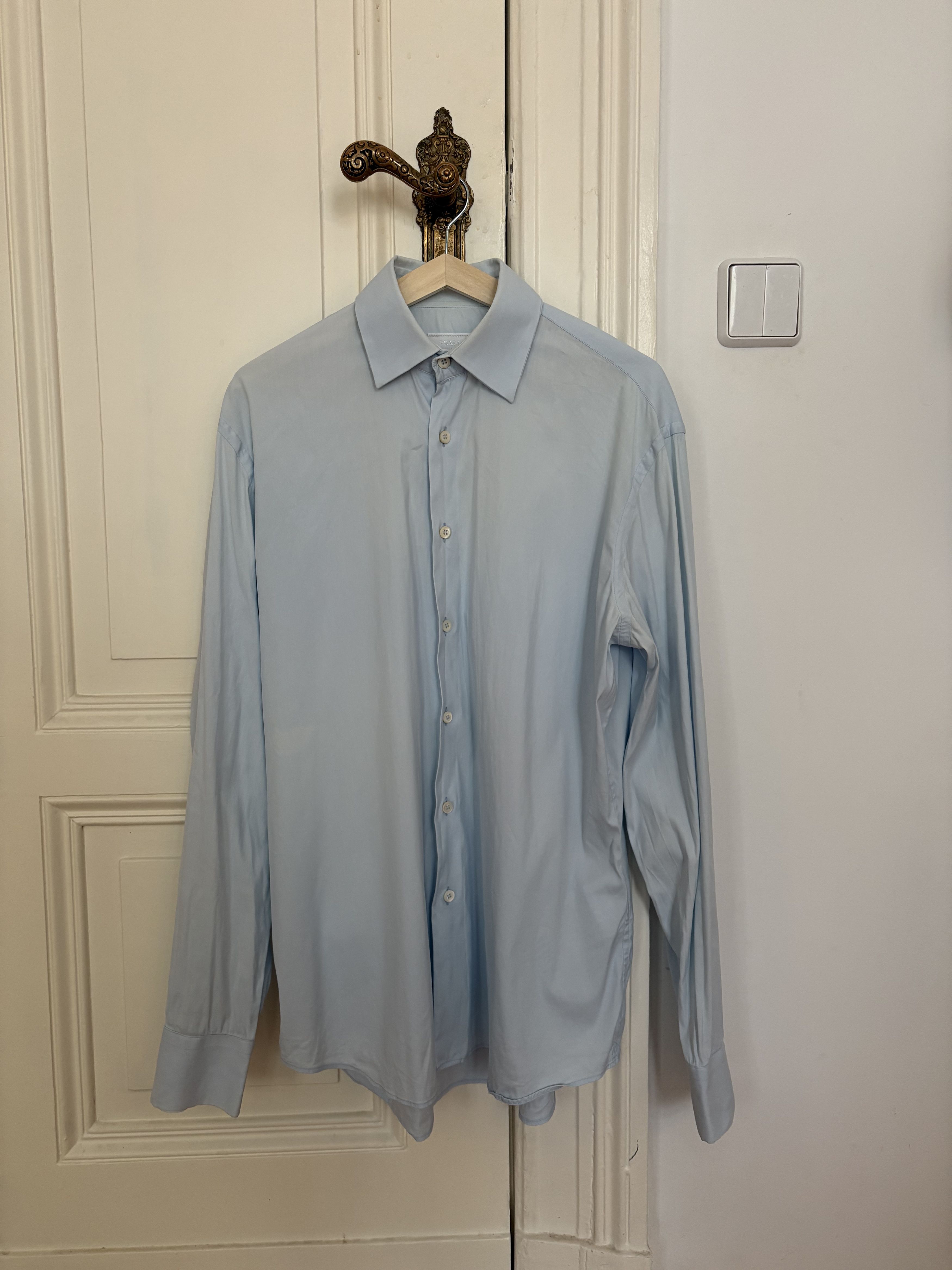 Prada Stretch Cotton Shirt Size US M / EU 48-50 / 2 - 2 Thumbnail