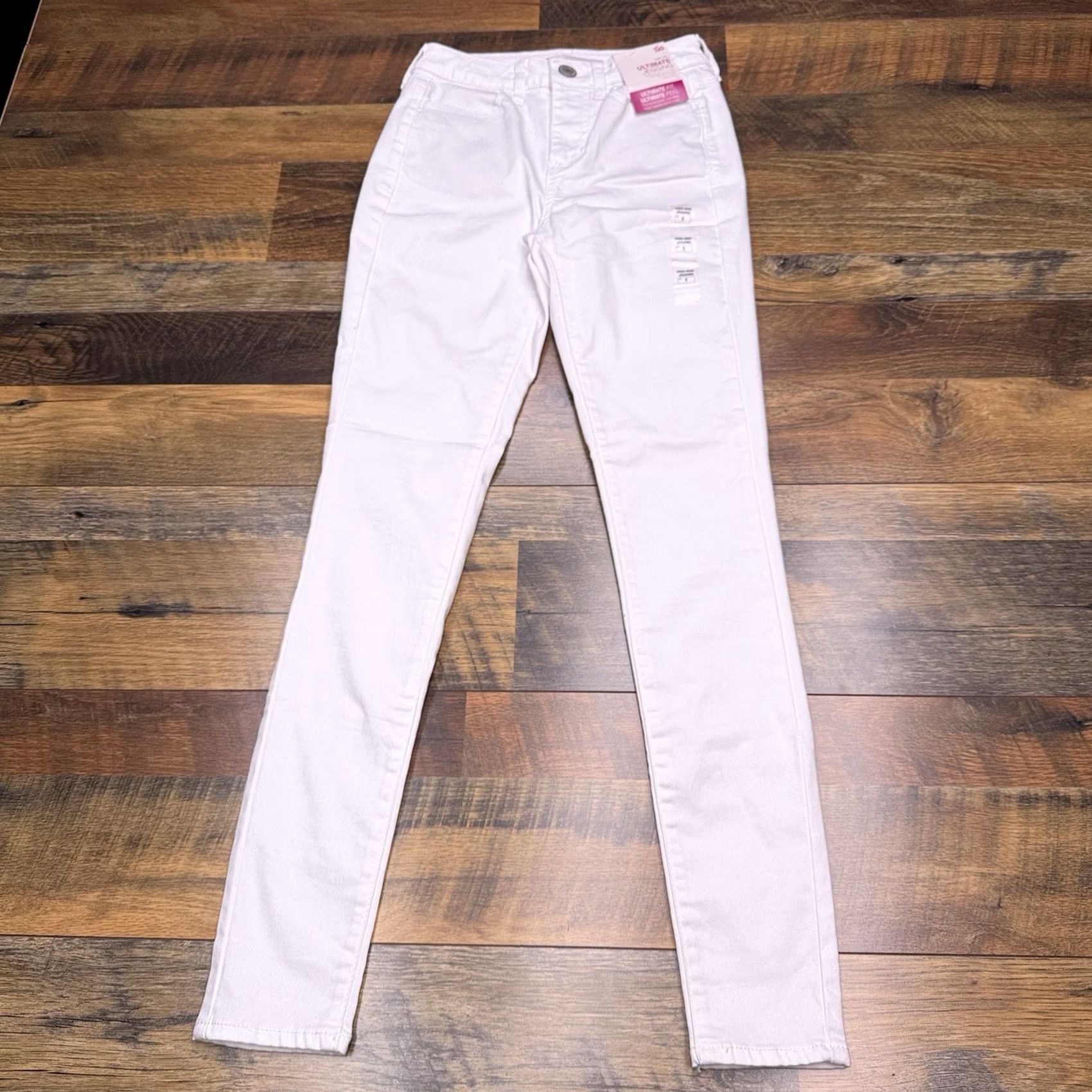 Vintage SO Ultimate Jegging Womens 1 White High Rise Jeans Slim 5-Pocket Denim Cotton Blend Zip Inseam 29" Size 25" / US 0 / IT 36 - 2 Thumbnail