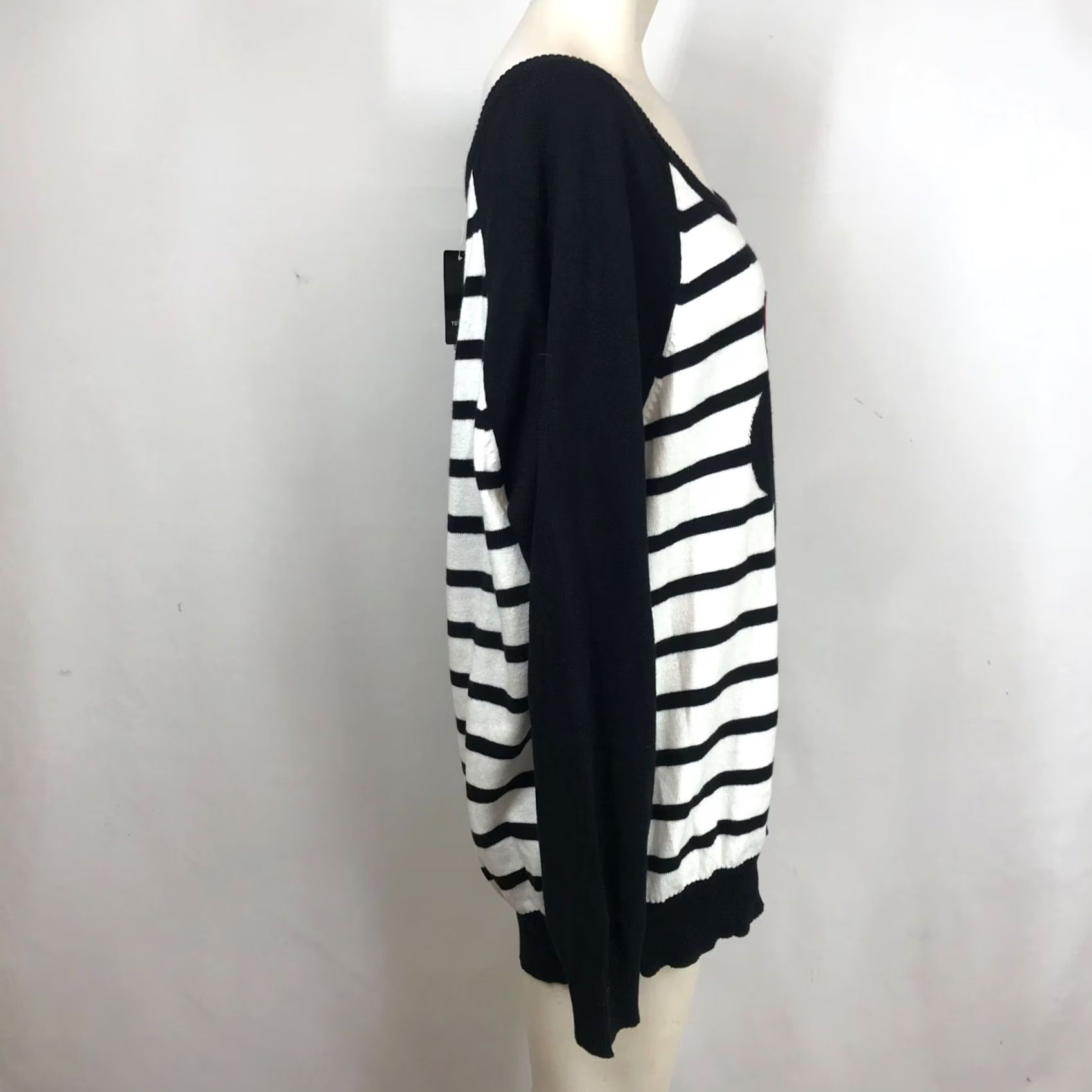 Torrid Torrid Women's Blouse Long Sleeve Minnie Sweatshirt Black & White Stripe 2" Size XS / US 0-2 / IT 36-38 - 4 Thumbnail