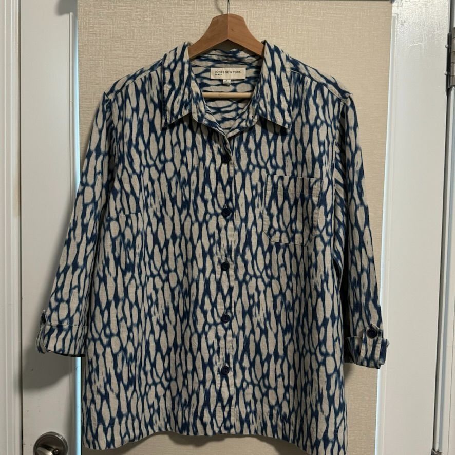 Jones New York Jones New York Sport Linen Women's Blouse XL Size XL / US 12-14 / IT 48-50 - 3 Thumbnail