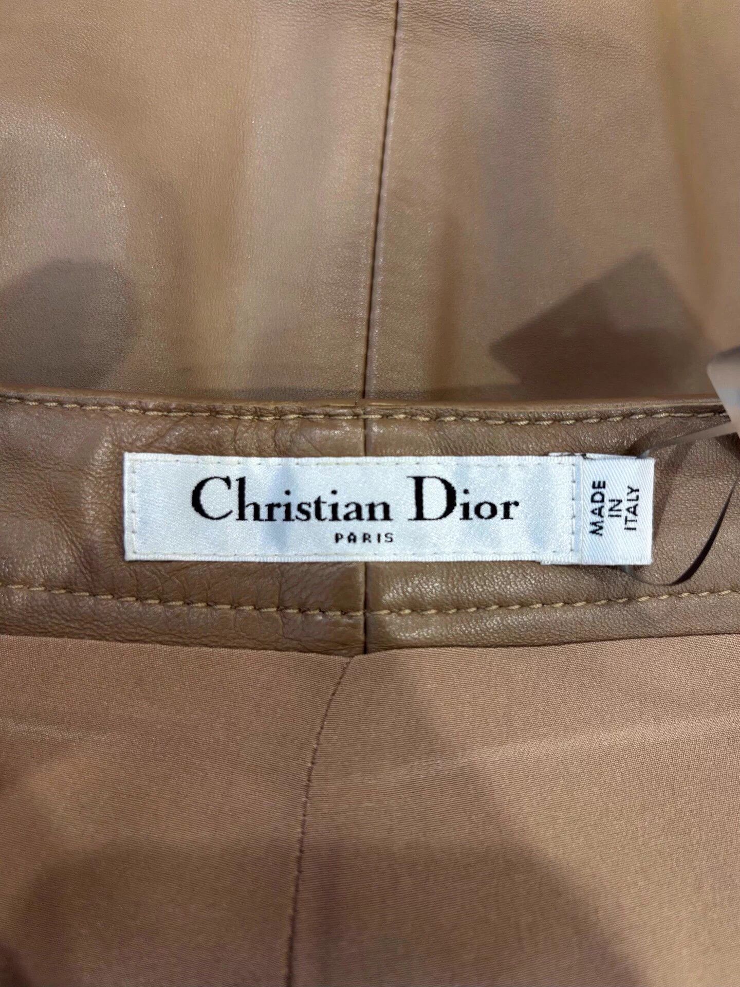 Dior Dior Khaki Lambskin Leather Short 36 Size 26" / US 2 / IT 38 - 4 Thumbnail