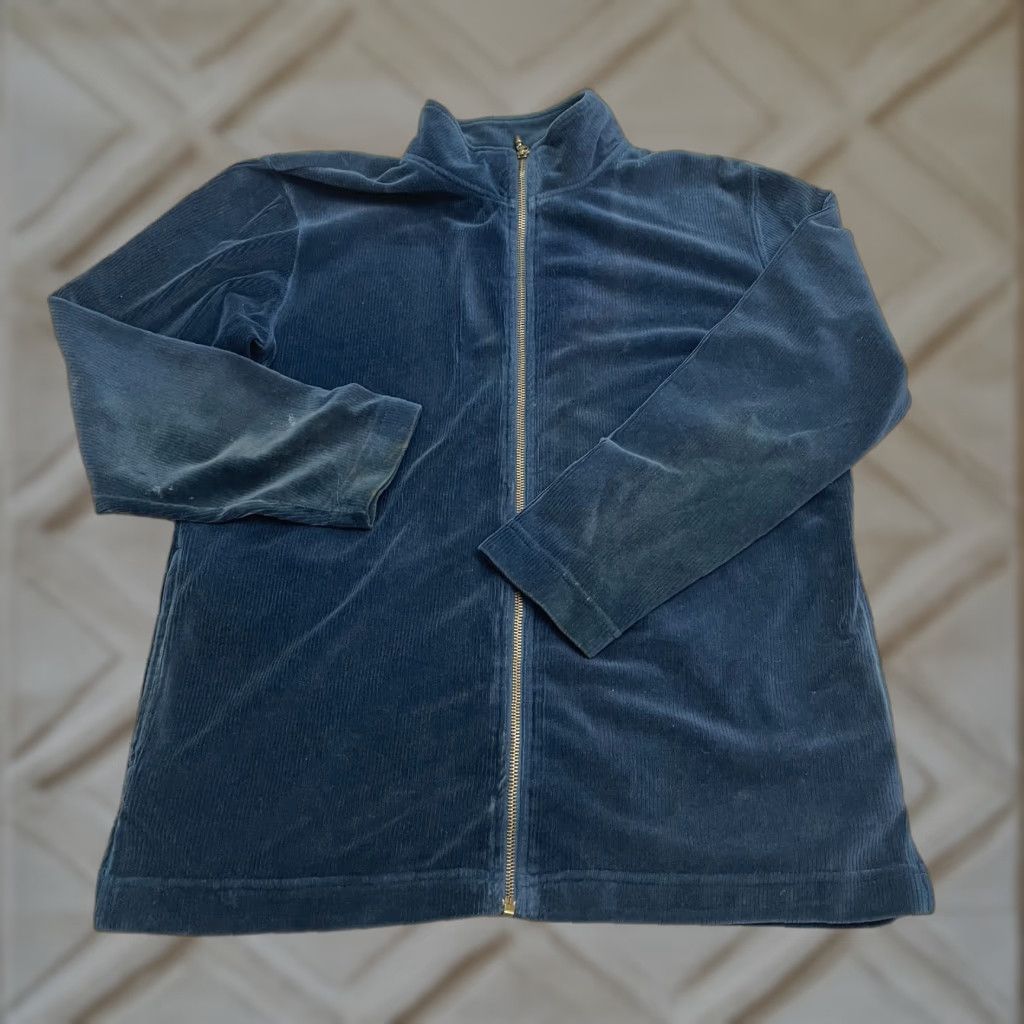 MooRER Jennifer Moore Corduroy Jacket Womens Petite Small Navy Blue Full Zip Casual Size S / US 4 / IT 40 - 1 Thumbnail