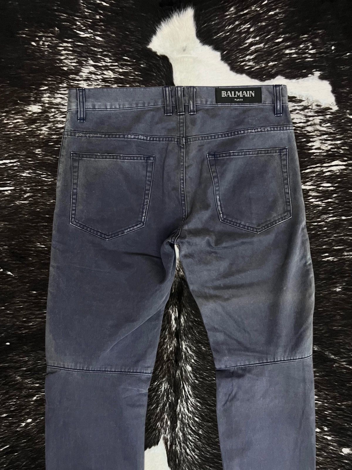 Balmain Balmain SS13 3D Dirt-Wash Navy Chino Biker Size US 29 - 6 Thumbnail