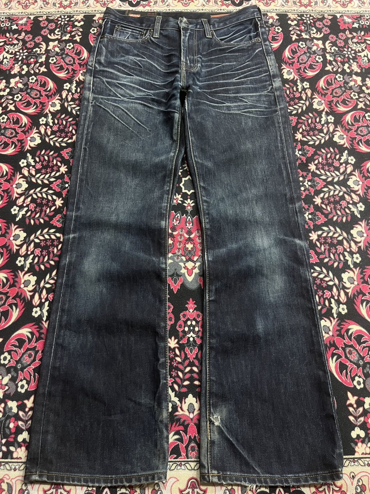 Gap 1969 Dark Blue Whisker Washed Slim Boot Cut Jeans