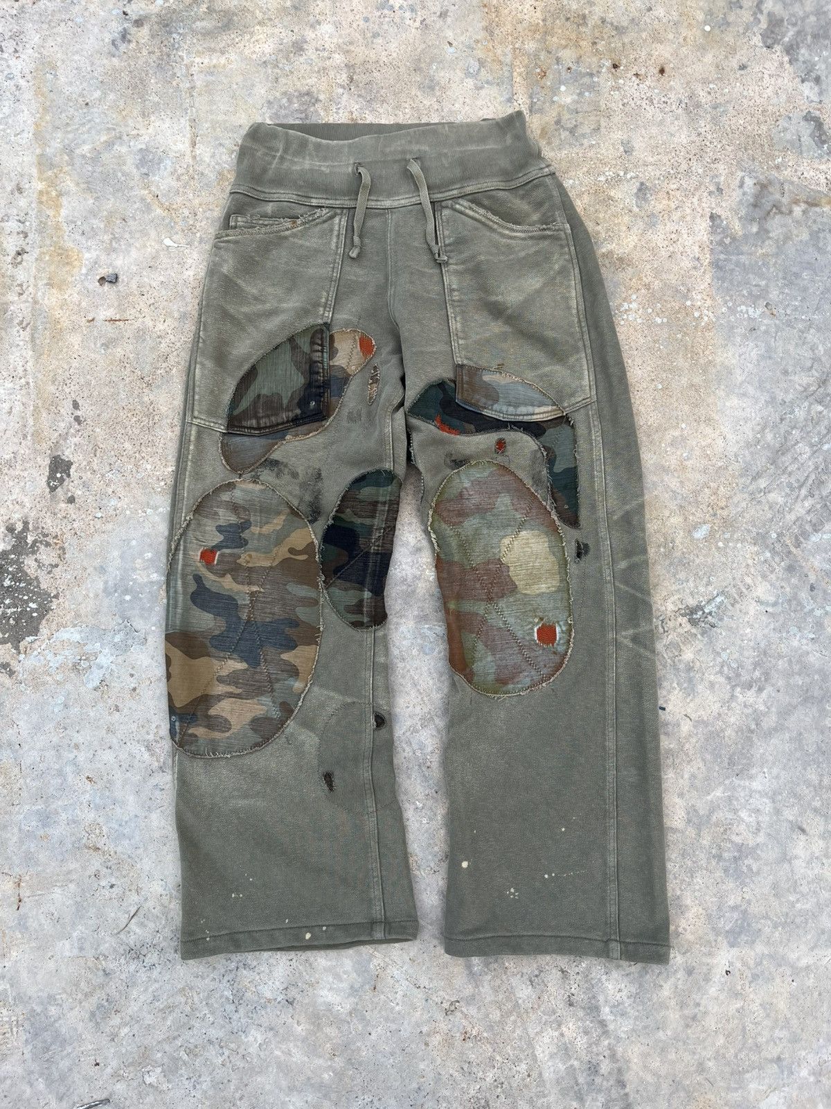 💥RARE // KAPITAL Perfect Faded Patchwork Sweat Pants