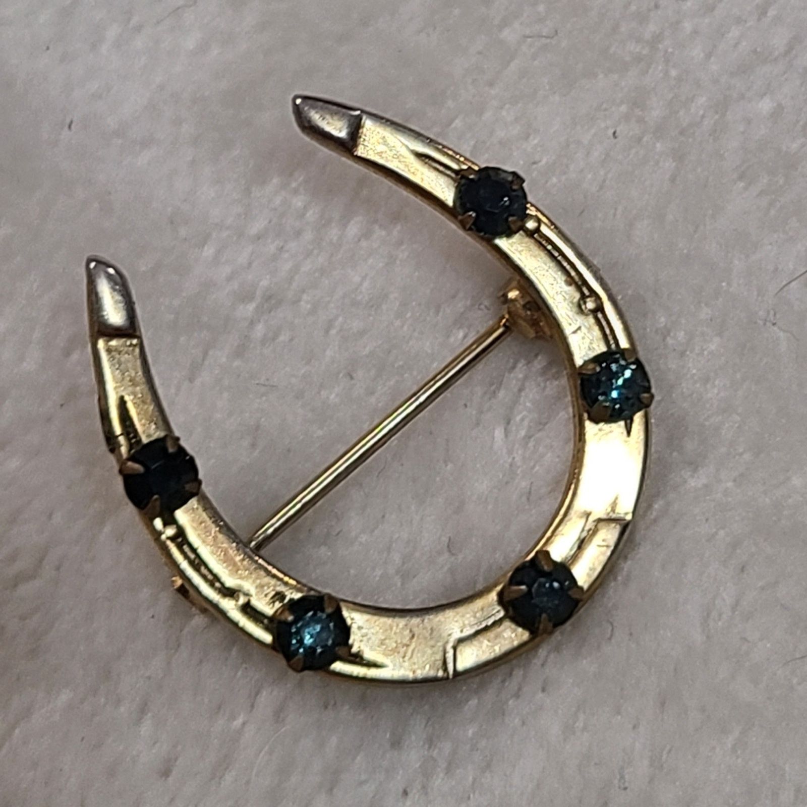 Other Antique Jeweled Gold Horseshoe Brooch Size ONE SIZE - 4 Thumbnail