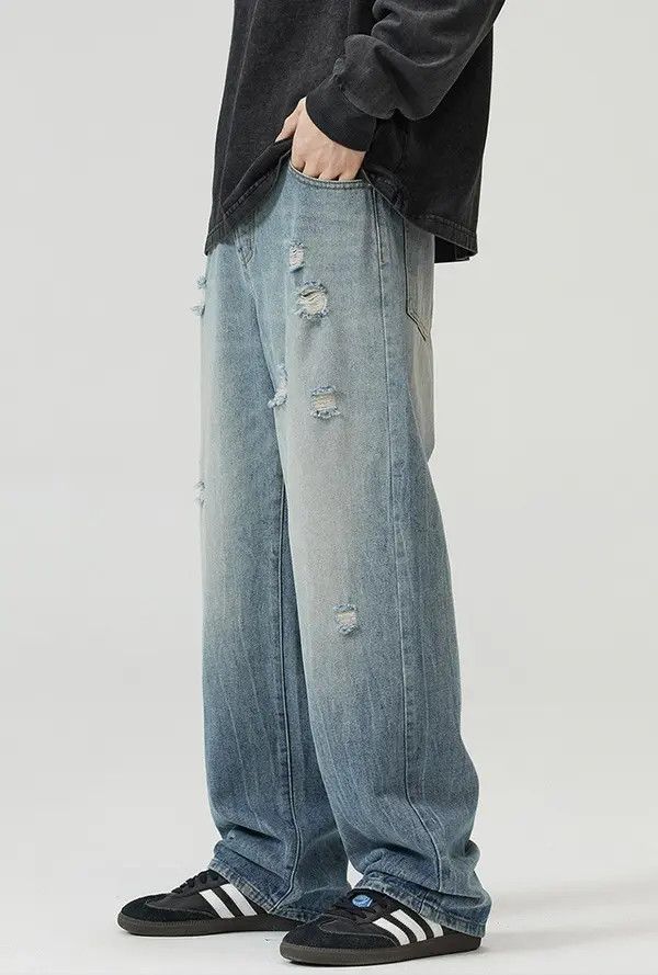 Japanese Brand Hayase x Akai Vintage Street Washed Ripped Casual Jeans Size US 32 / EU 48 - 2 Thumbnail