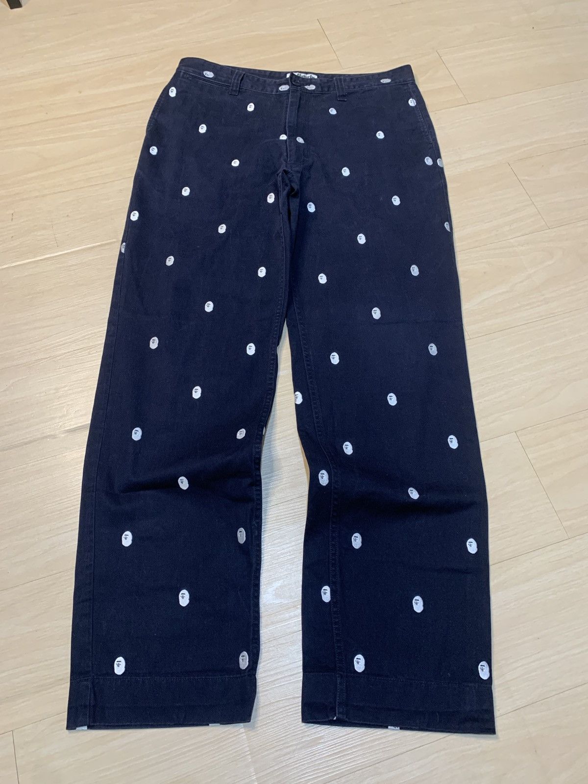 Bape 🔥 Rare Bape Full Embroidery Head Pants Size US 34 / EU 50 - 1 Thumbnail
