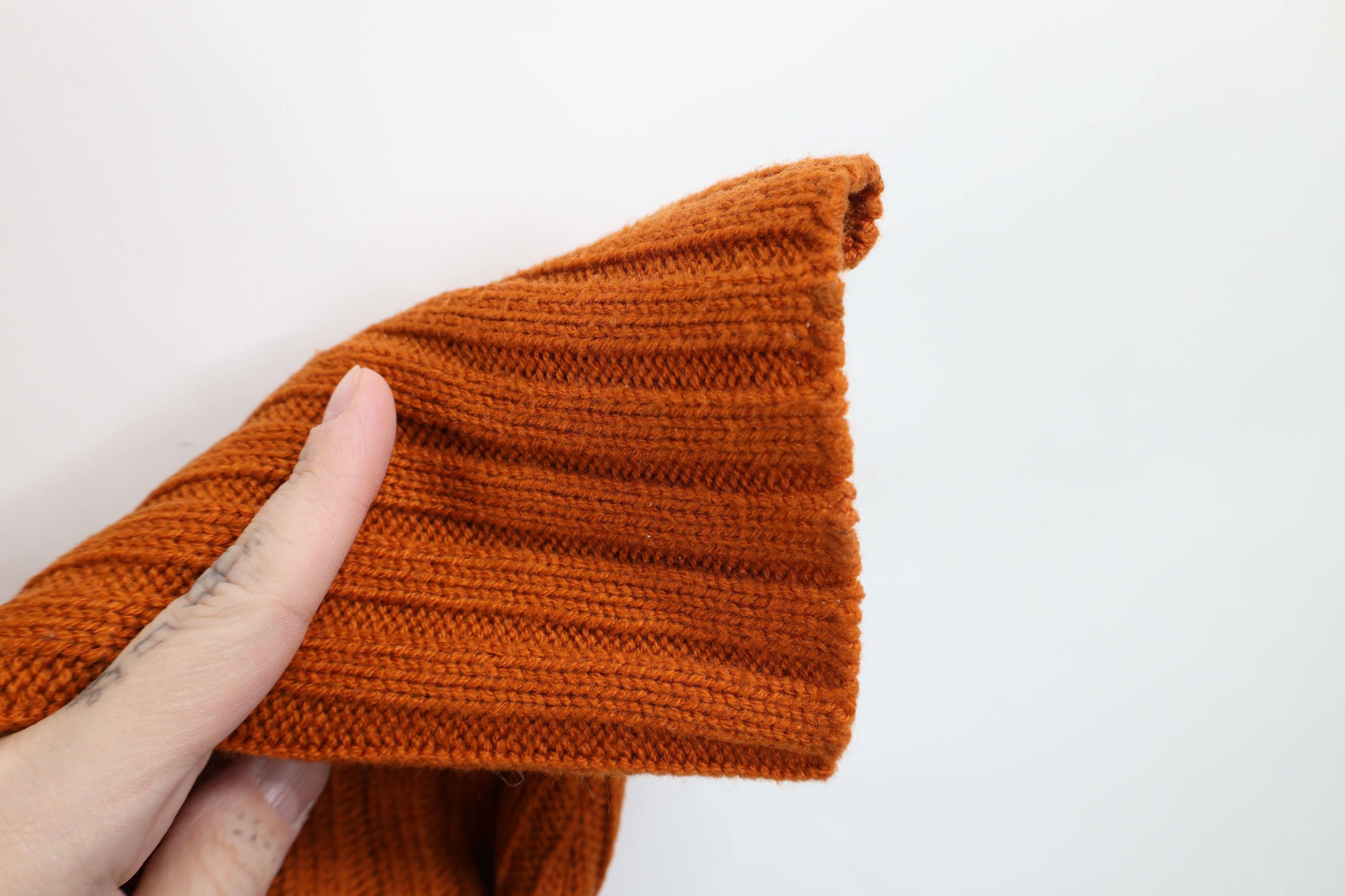 Vintage Vintage 90s Streetwear Ribbed Knit Sweater Burnt Orange Size US L / EU 52-54 / 3 - 7 Thumbnail