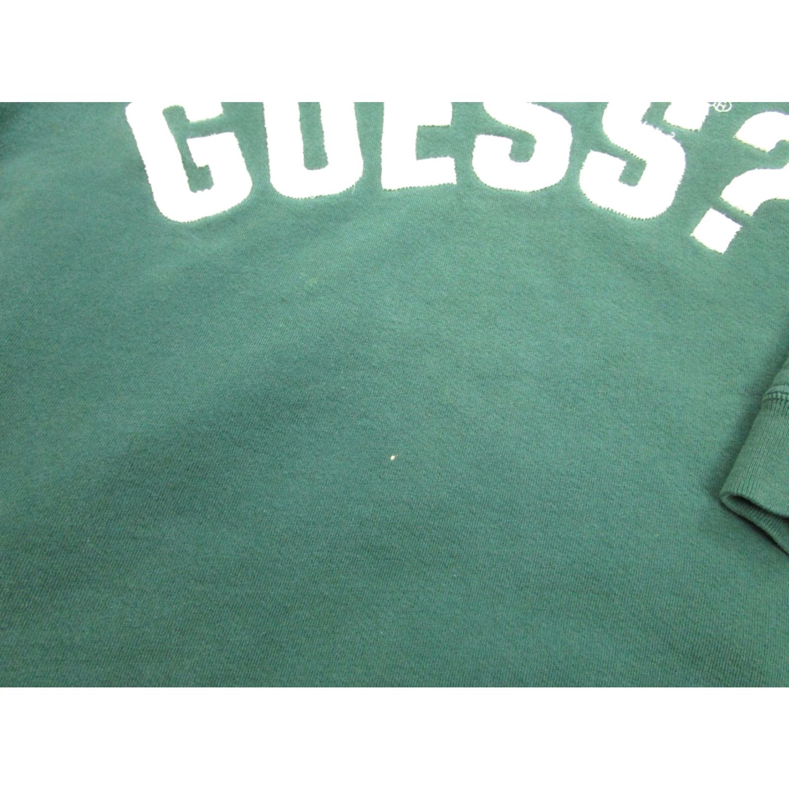 Guess VINTAGE GUESS Sweatshirt Womens OSFA Crewneck Spell Out USA Pullover 90s Green Graphic Print Logo Heavyweight Vintage 90s Size ONE SIZE - 4 Thumbnail