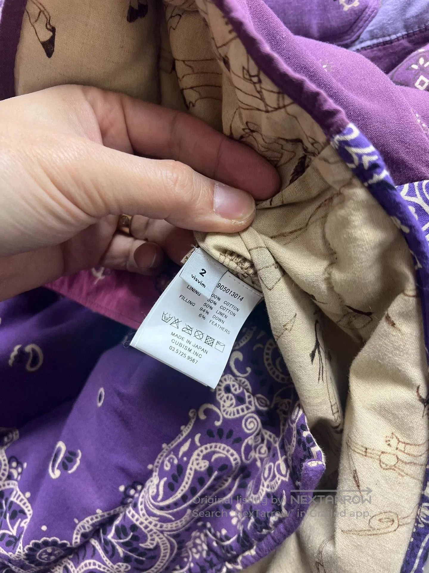 Visvim Purple Bandana Pattern Quilted Button-Up Shirt. Size US M / EU 48-50 / 2 - 9 Thumbnail