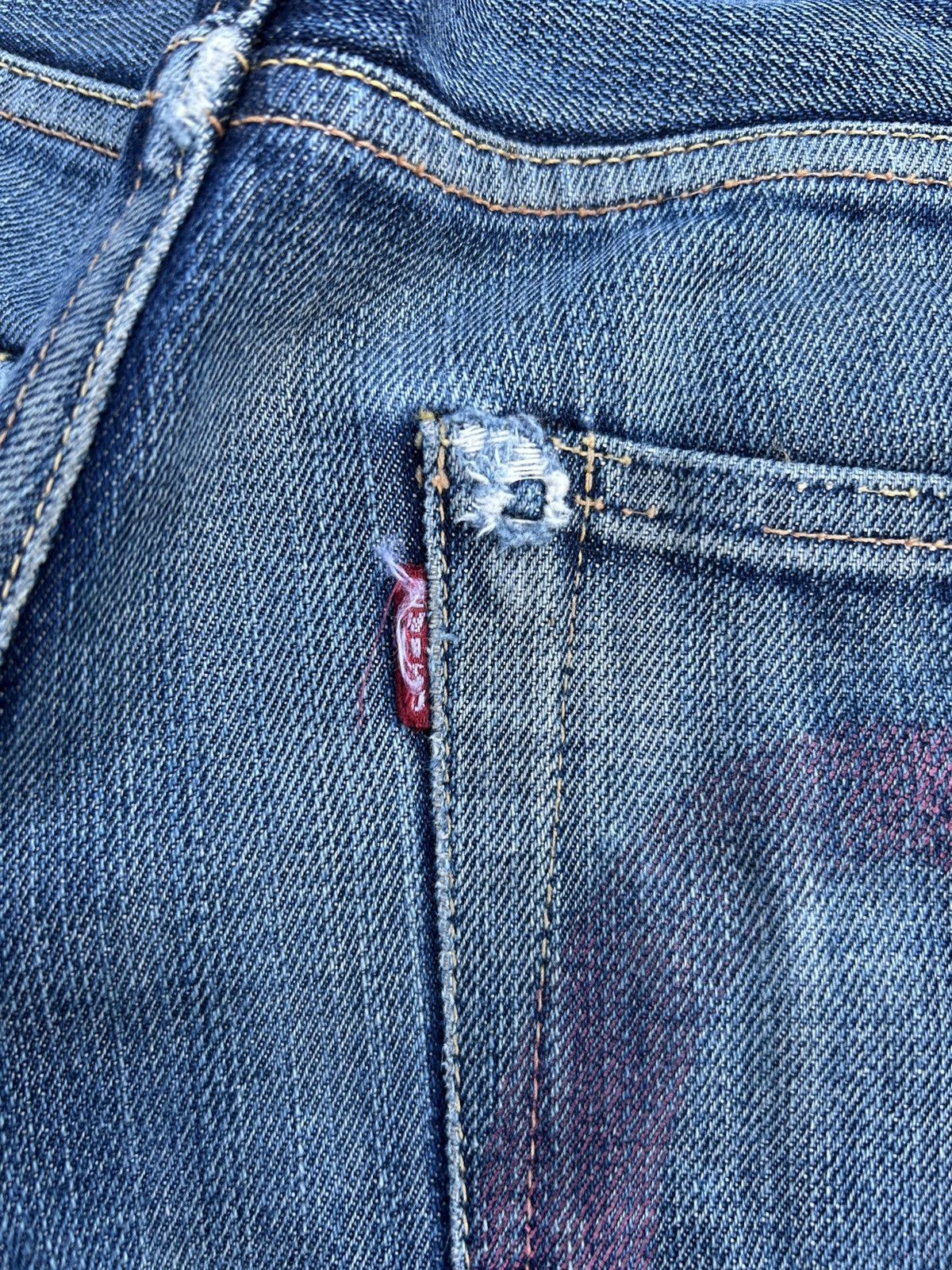 Kapital Thrashed Vintage Evisu Selvedge Denim Jeans Size US 32 / EU 48 - 14 Thumbnail