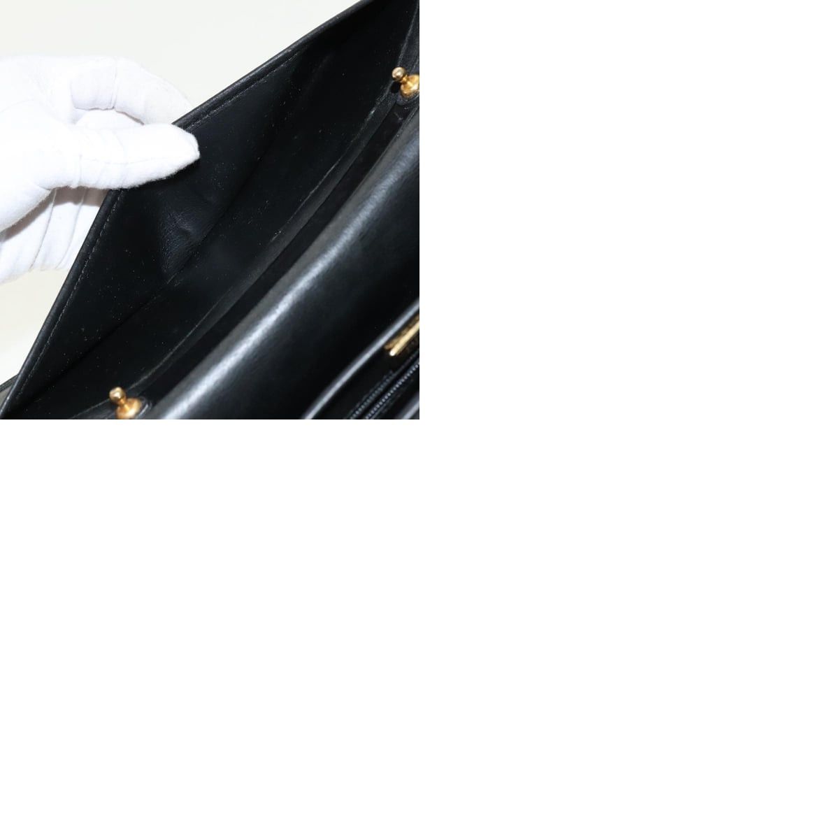 Dior DIOR Hand Bag Leather Black Gold Size ONE SIZE - 13 Thumbnail