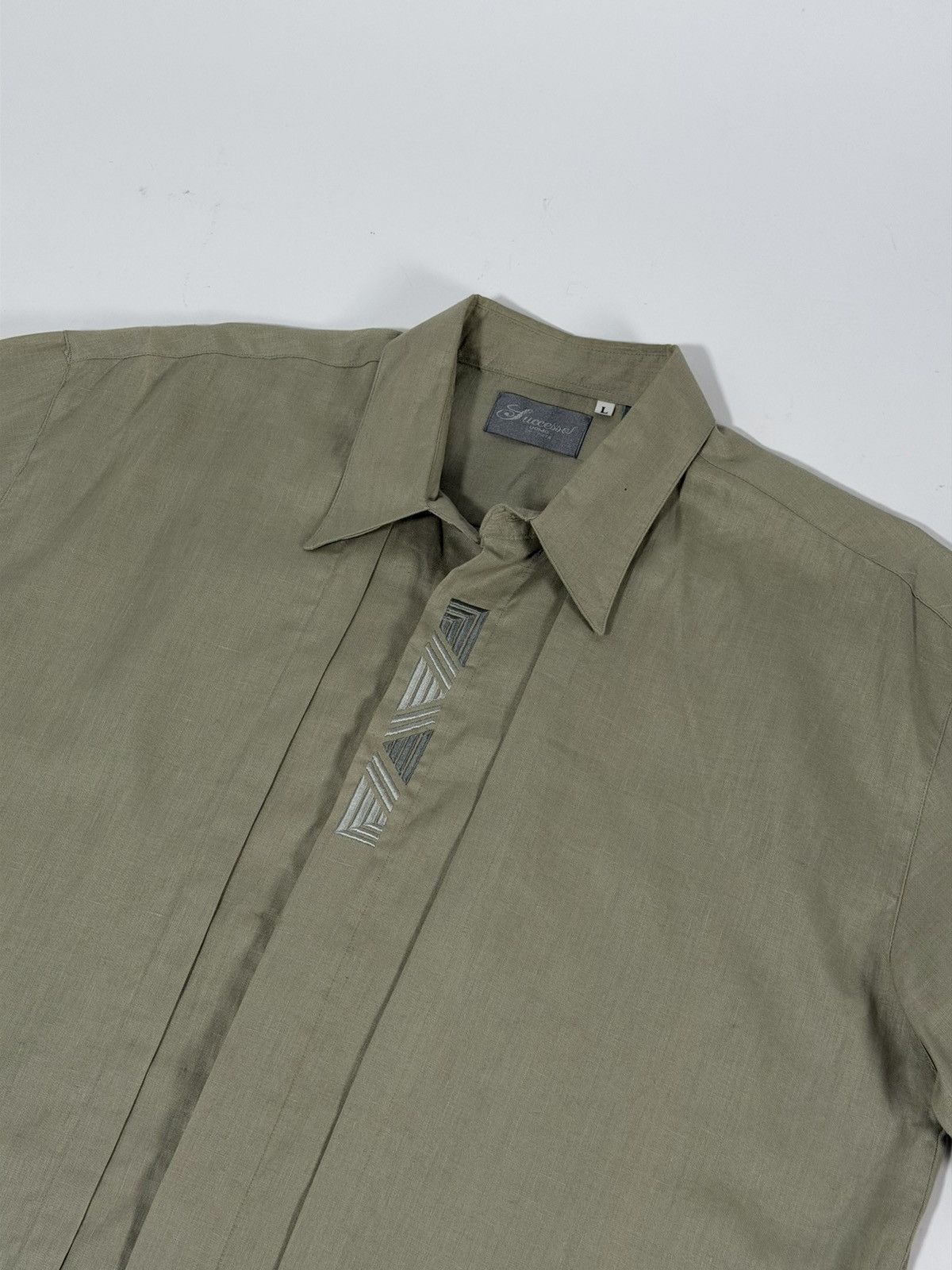 Vintage Successo UOMO By Phita Embroidered Linen Shirt Size US L / EU 52-54 / 3 - 2 Thumbnail