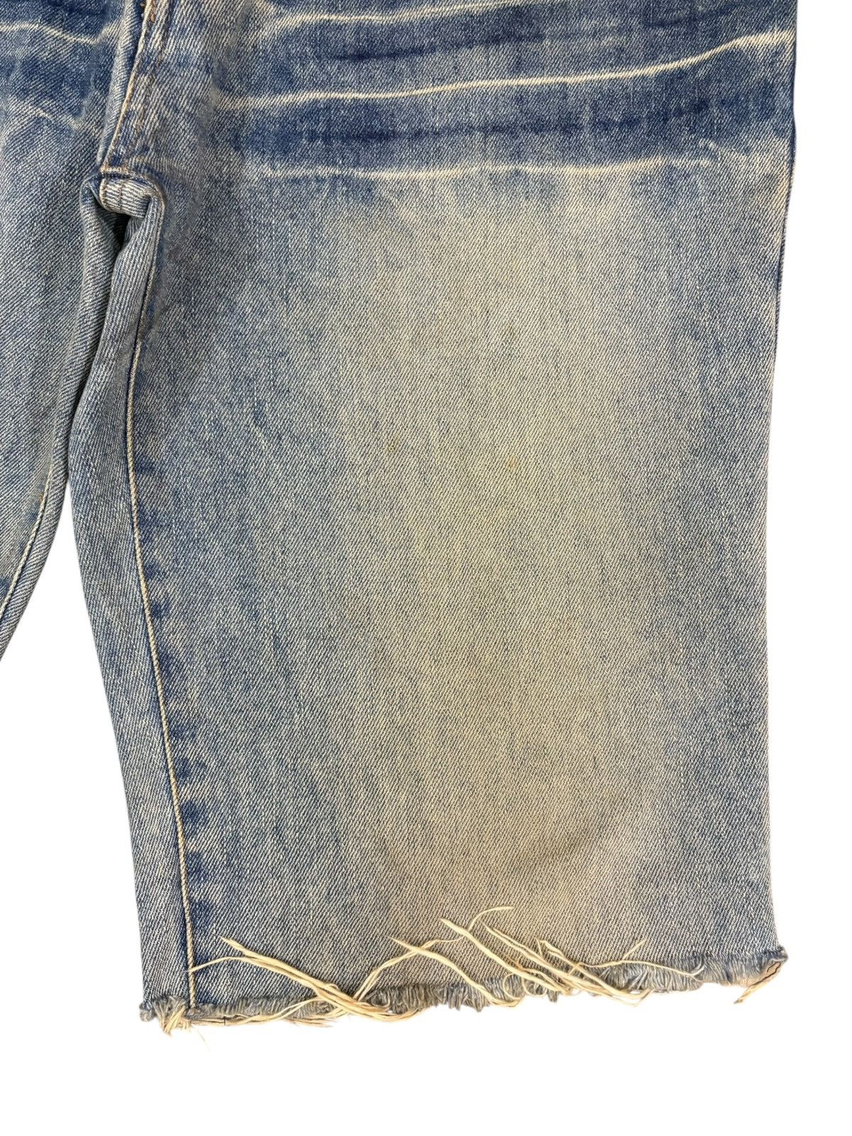 Japanese Brand Vintage Japanese Mud Wash Distress Loose Jean Shorts Jorts Size US 32 / EU 48 - 6 Thumbnail