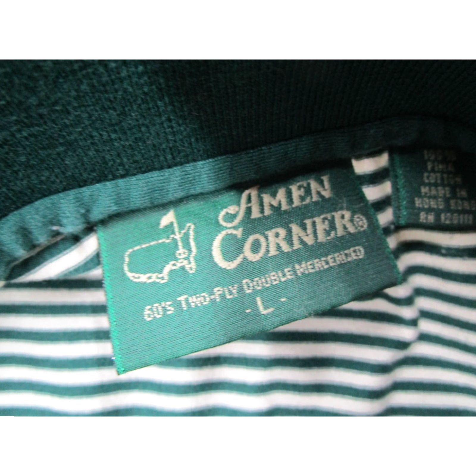 Vintage VINTAGE Amen Corner Polo Shirt Men's Large Green 90s Golf Embroidered Logo Pima Cotton All Seasons Size US L / EU 52-54 / 3 - 3 Thumbnail
