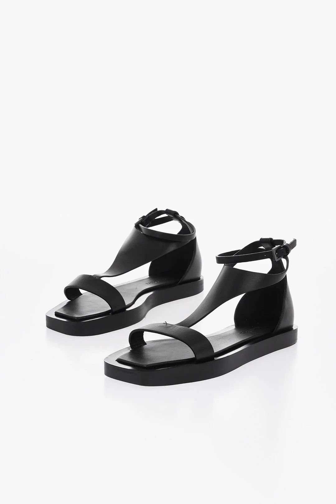 Max Mara og1mm0426 T-Bar Sandals in Black Size US 7 / IT 37 - 3 Thumbnail