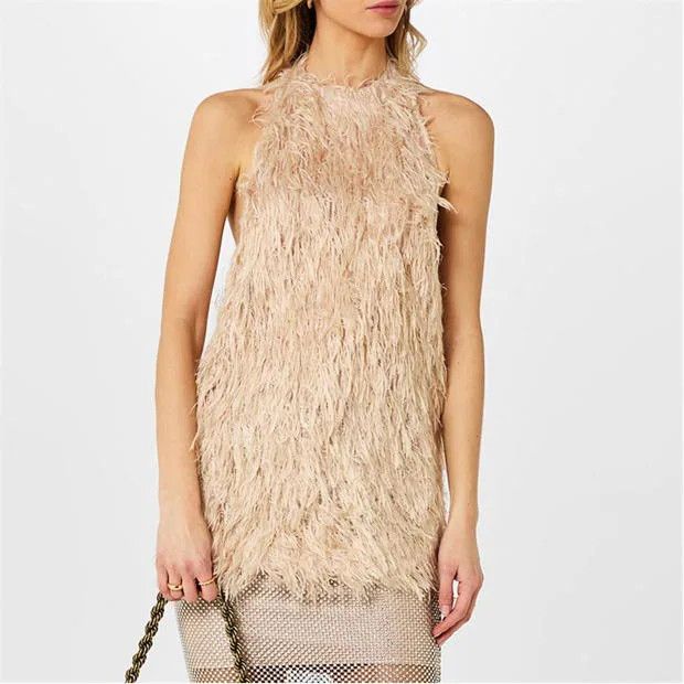 Dries Van Noten o1g2r1mq1024 Cafia Top in Beige Size M / US 6-8 / IT 42-44 - 3 Thumbnail