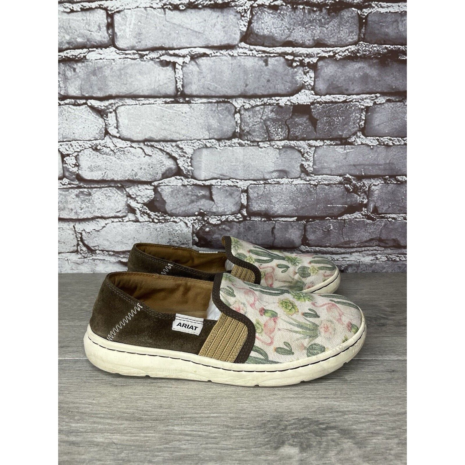 Ariat Ariat Ryden Cactus Flamingo Print Slip On Casual Shoes Wome Size US 8.5 / IT 38.5 - 23 Thumbnail