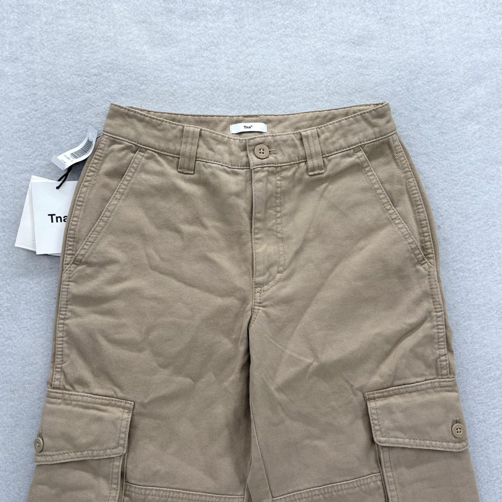 TNA Aritzia Tna Cargo Pants Womens 2 Beige Cotton Twill Straight Leg Utility Colonel Size 26" / US 2 / IT 38 - 2 Thumbnail
