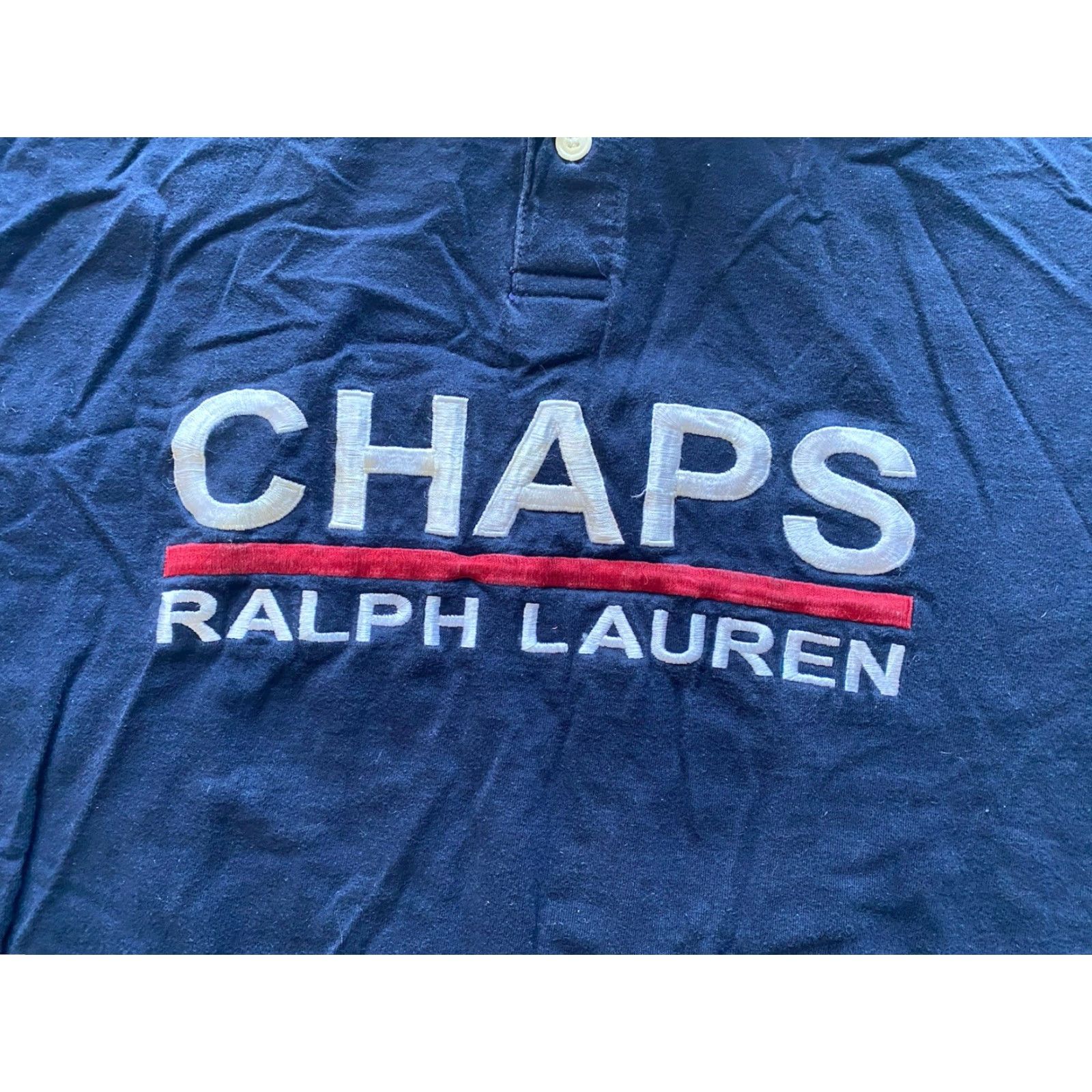 Polo Ralph Lauren VTG Chaps Polo Ralph Lauren Polo Rugby Shirt Navy Blue 100% Cotton Large L Men Shirts Logo Decade: 90s Size US L / EU 52-54 / 3 - 5 Thumbnail