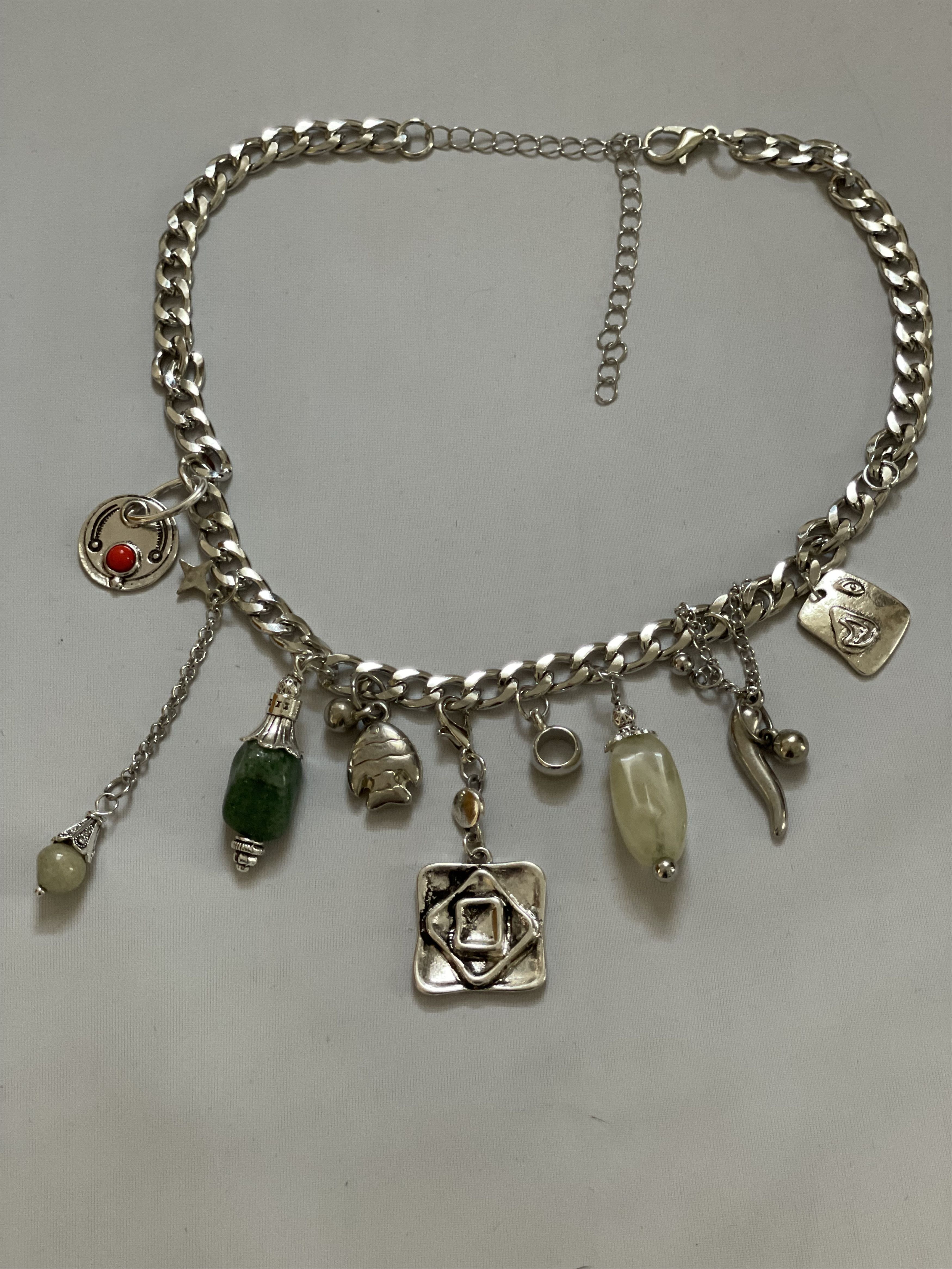 Other Necklace with 9 charms choker with natural stone Size ONE SIZE - 1 Thumbnail