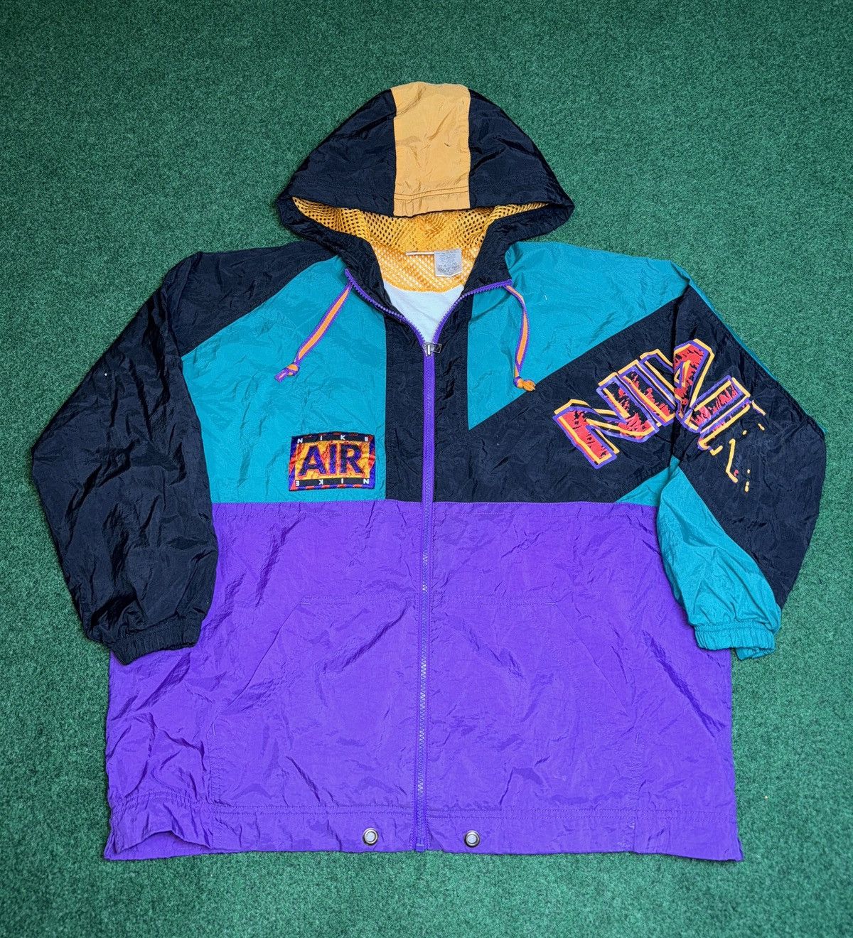 Vintage 90s Nike Air Colorful Youth Full Zip Windbreaker