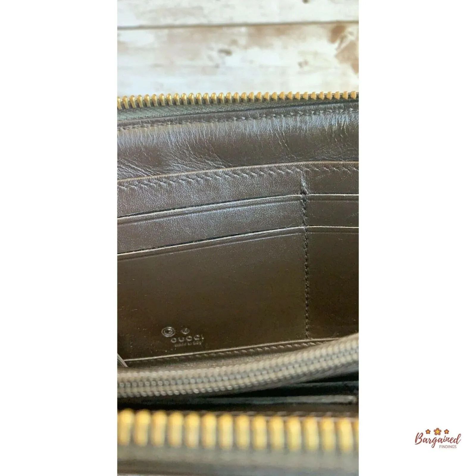 Gucci GUCCI GG Beige Canvas Brown Leather Zippy Long Wallet Size ONE SIZE - 7 Thumbnail