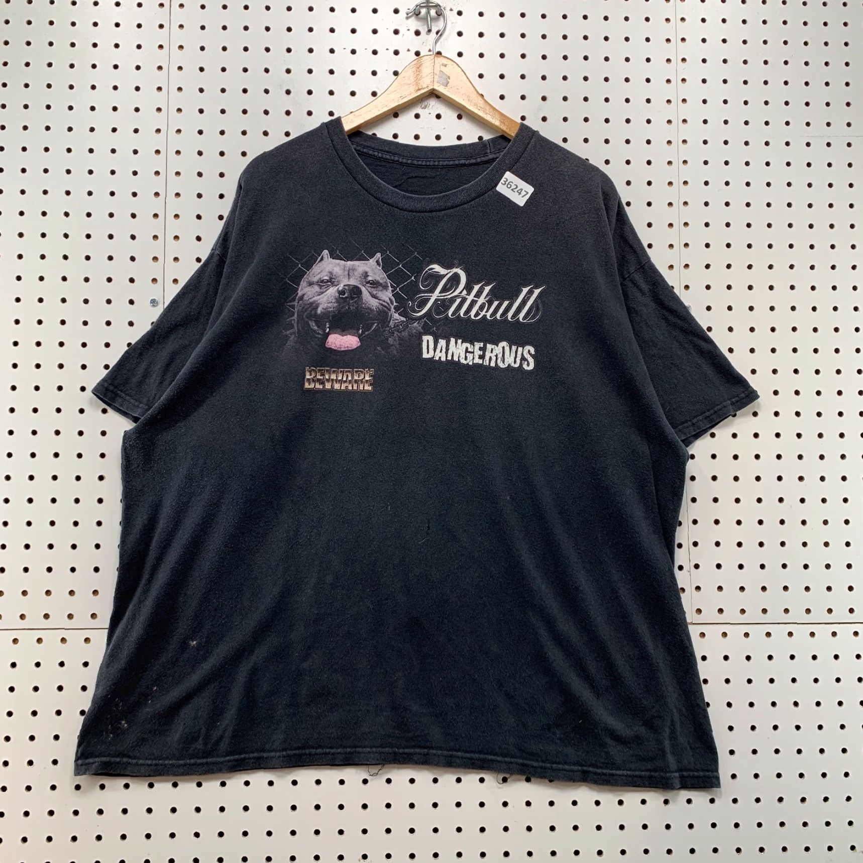 Vintage VINTAGE Beware Dangerous Pitbulls Shirt Mens 2XL Black Rap Tee Graphic 26x28 Shirt Mens 2XL Black Pitbulls War Dogs 90s Mens Size US XXL / EU 58 / 5 - 2 Thumbnail