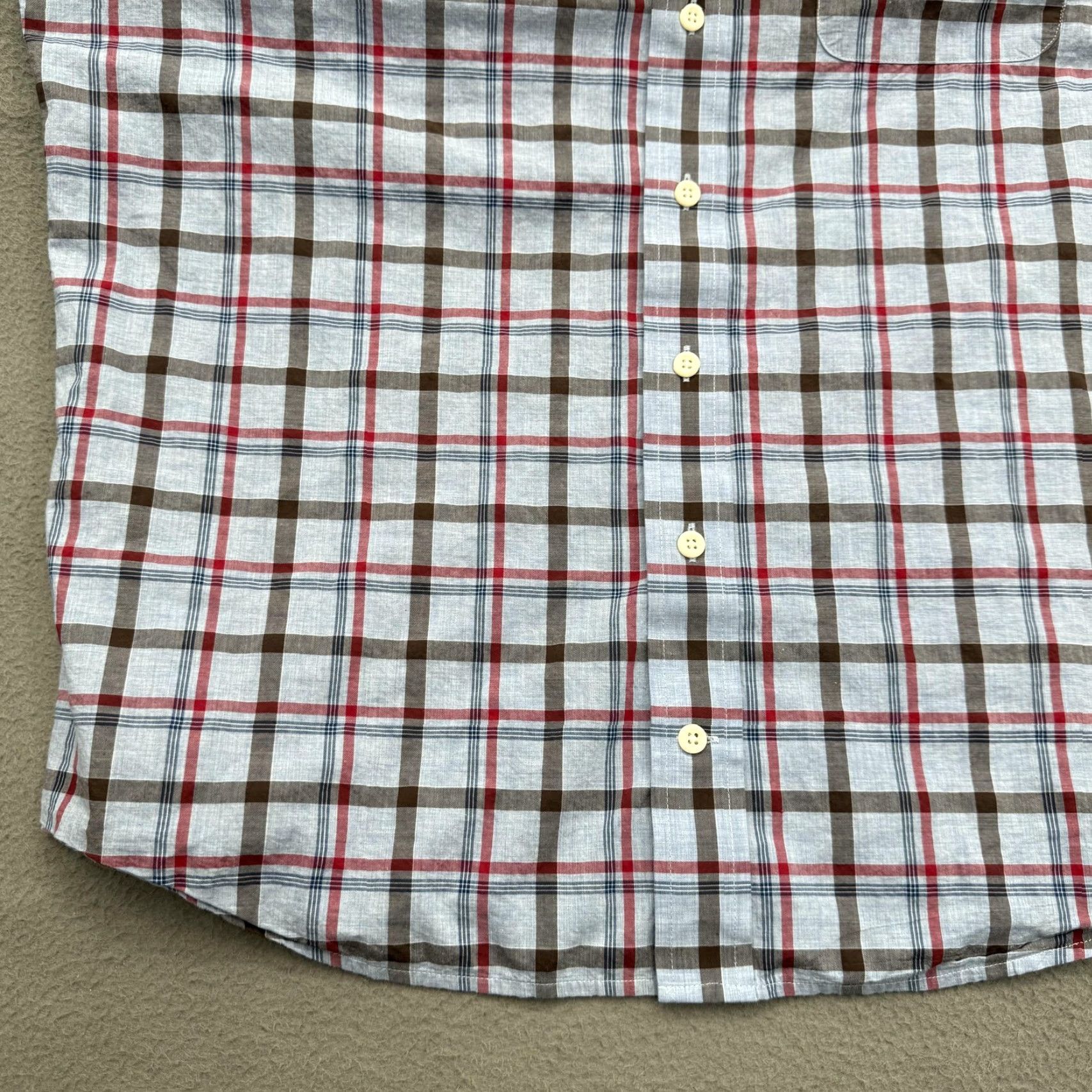 johnnie-O johnnie-O Hangin Out Shirt Mens Large Blue Plaid Long Sleeve Cotton Button Up Size US L / EU 52-54 / 3 - 6 Thumbnail