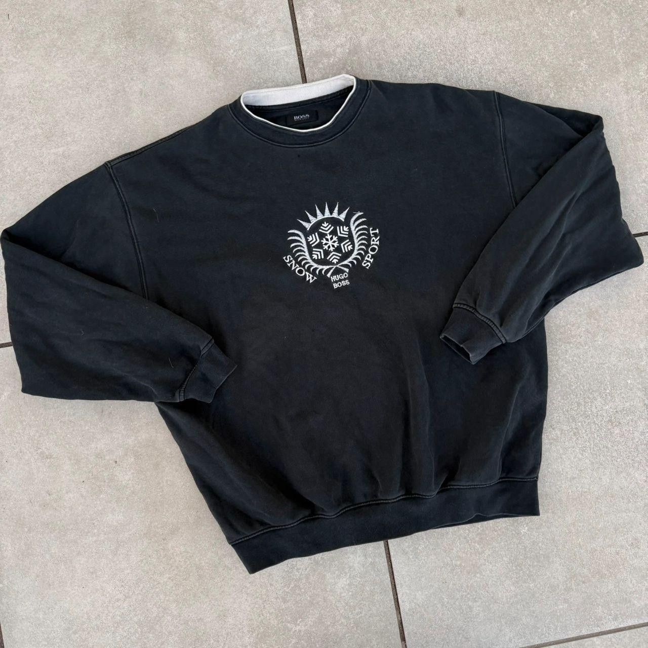Hugo Boss Hugo Boss Vintage Sweatshirt Black Logo Embroidered Retro Size US XL / EU 56 / 4 - 2 Thumbnail