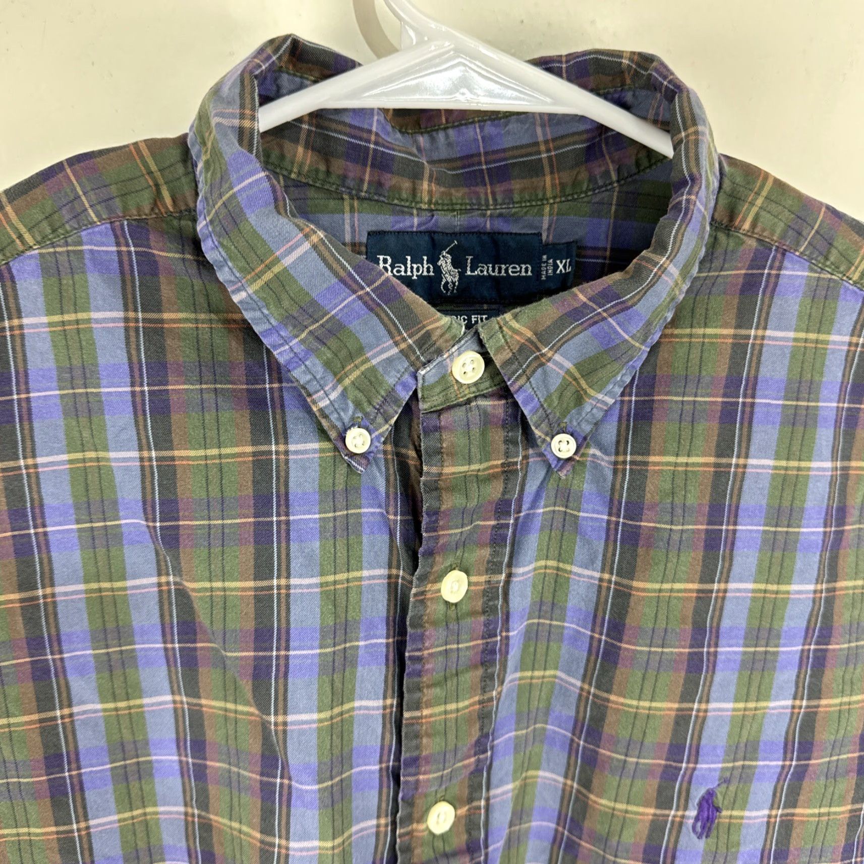 Polo Ralph Lauren VINTAGE Polo Ralph Lauren Mens Classic Fit Shirt XL Plaid Long Sleeve Button Size US XL / EU 56 / 4 - 3 Thumbnail