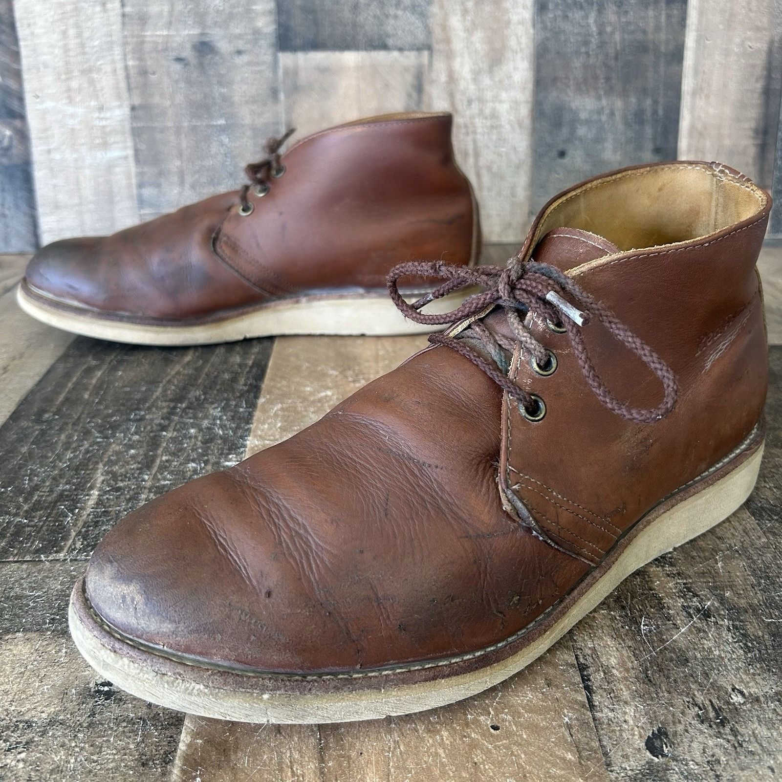 Red Wing Red Wing 595 Chukka Leather Lace Up Work Boots Mens 11.5 EE Size US 11.5 / EU 44-45 - 1 Thumbnail