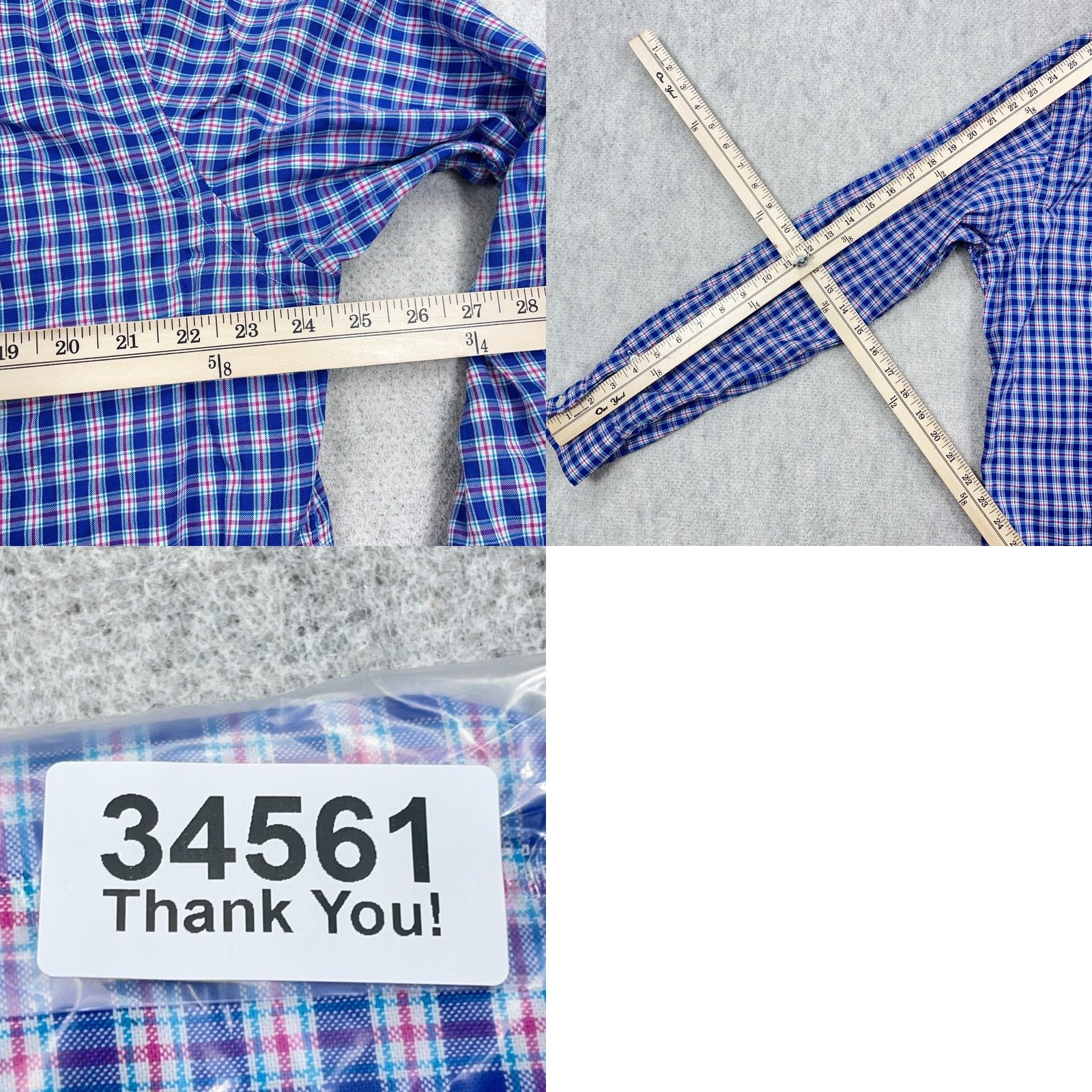 Ralph Lauren Ralph Lauren Oxford Shirt Men XL Blue Plaid Button Up Dress Lightweight OCBD Size 46R - 8 Thumbnail