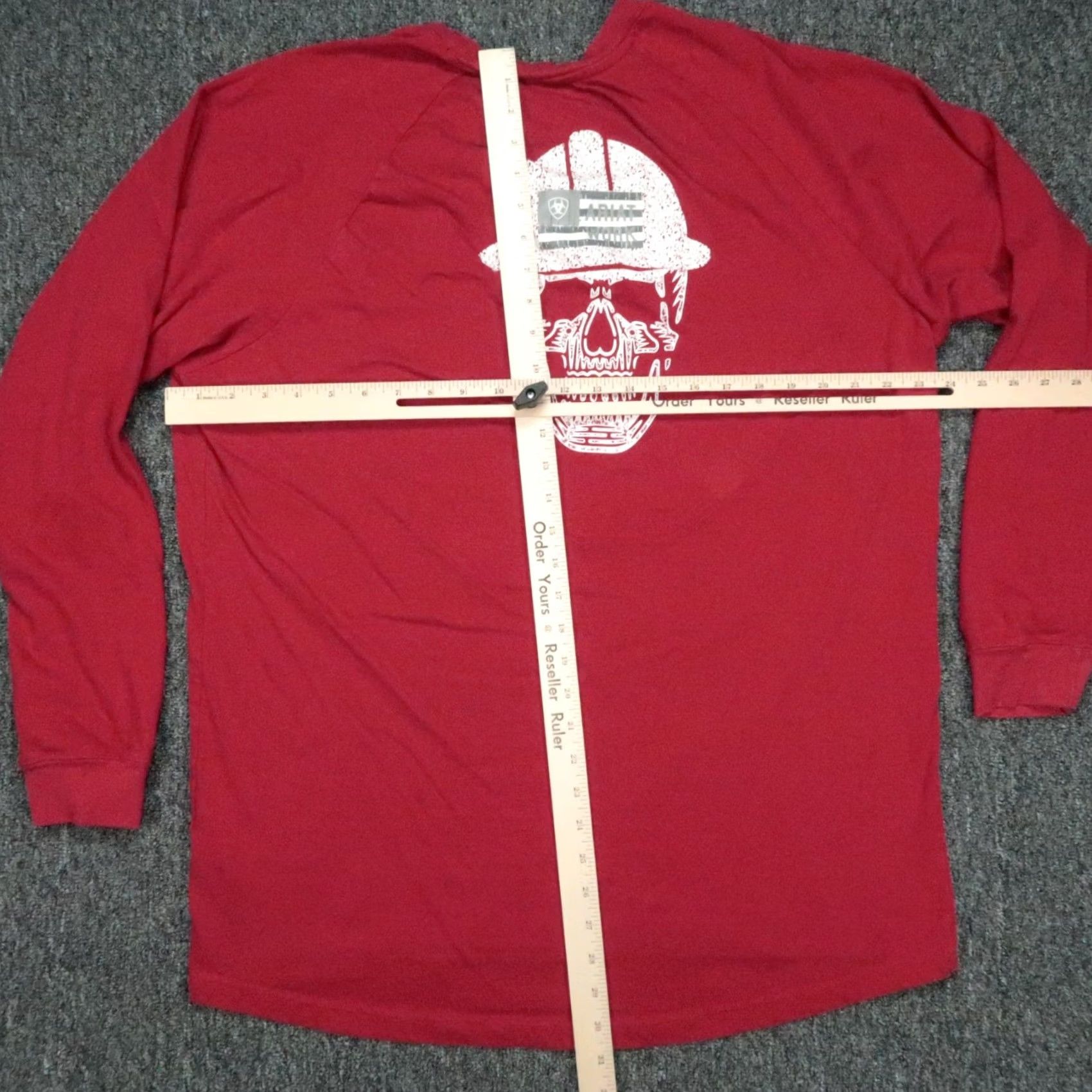 Ariat Ariat Mens XL Red Graphic Long Sleeve Tee Rebar Workwear Cotton Shirt Size US XL / EU 56 / 4 - 7 Thumbnail