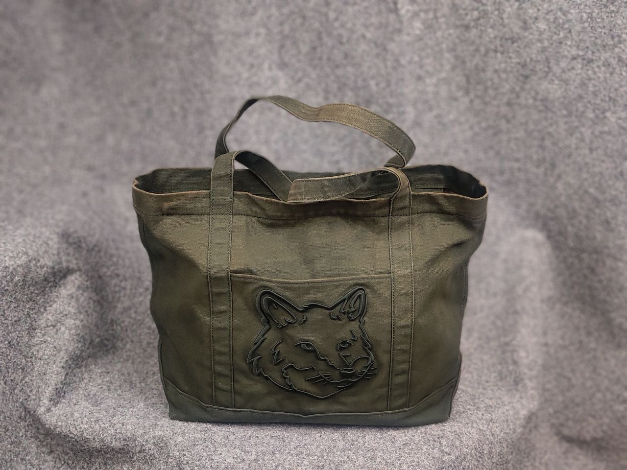Maison Kitsune Maison Kitsuné Tote Fox Shopper Zip Bag Green Faded Color Size ONE SIZE - 2 Thumbnail