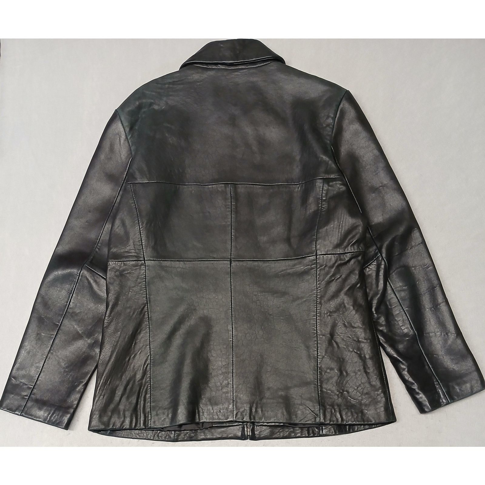Merona Merona (Medium) Women's Black Genuine Leather Zip Jacket Size M / US 6-8 / IT 42-44 - 9 Thumbnail