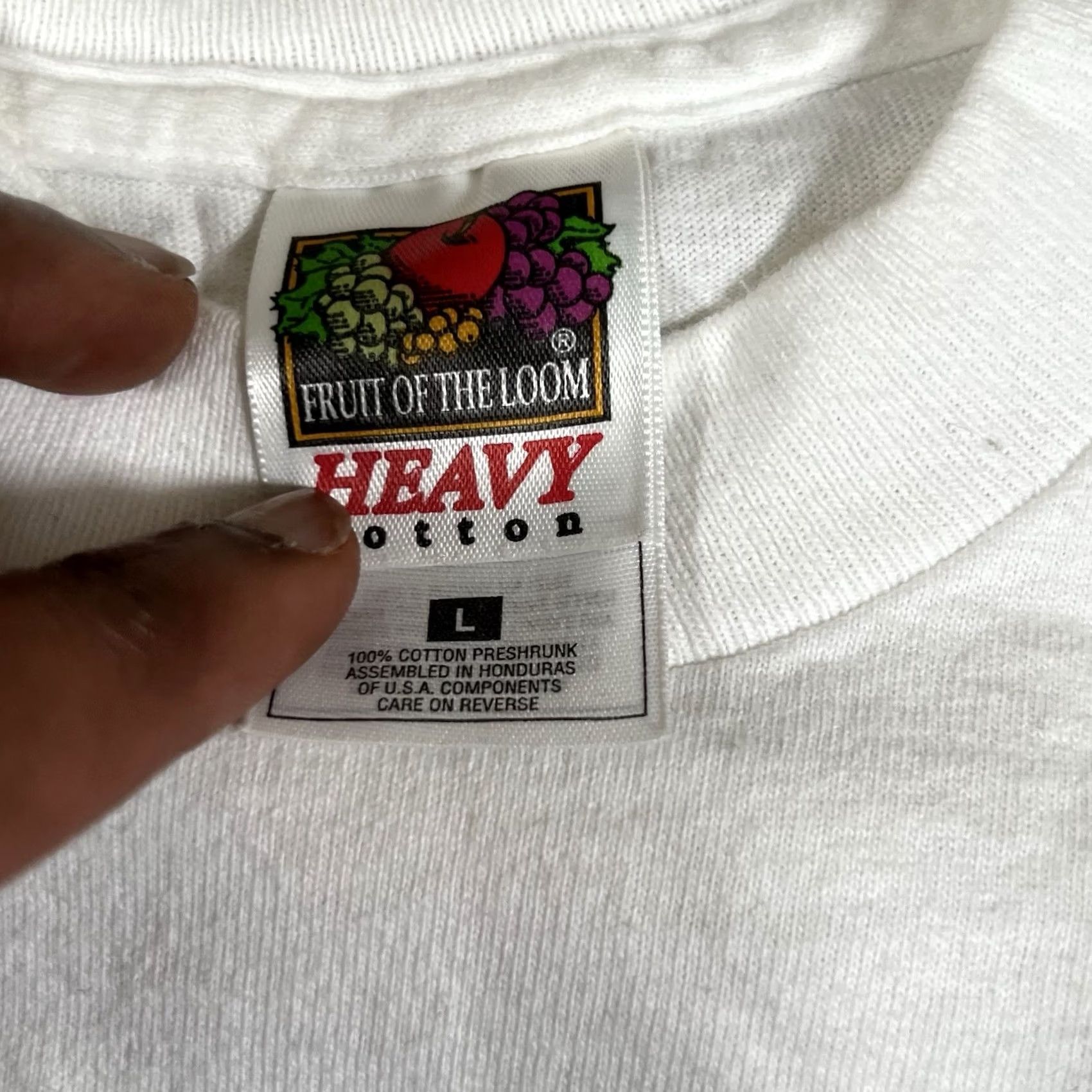 Fruit Of The Loom VINTAGE 90s Fruit of the Loom T-Shirt Shirt White Regular Size L Mens Boys? Size US L / EU 52-54 / 3 - 3 Thumbnail