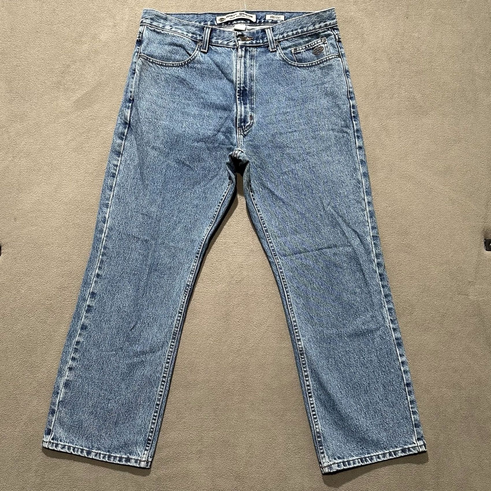 Harley Davidson Harley-Davidson Jeans 36x30 Blue Denim Boot Cut Motorcycle MotorClothes Size US 36 / EU 52 - 2 Thumbnail
