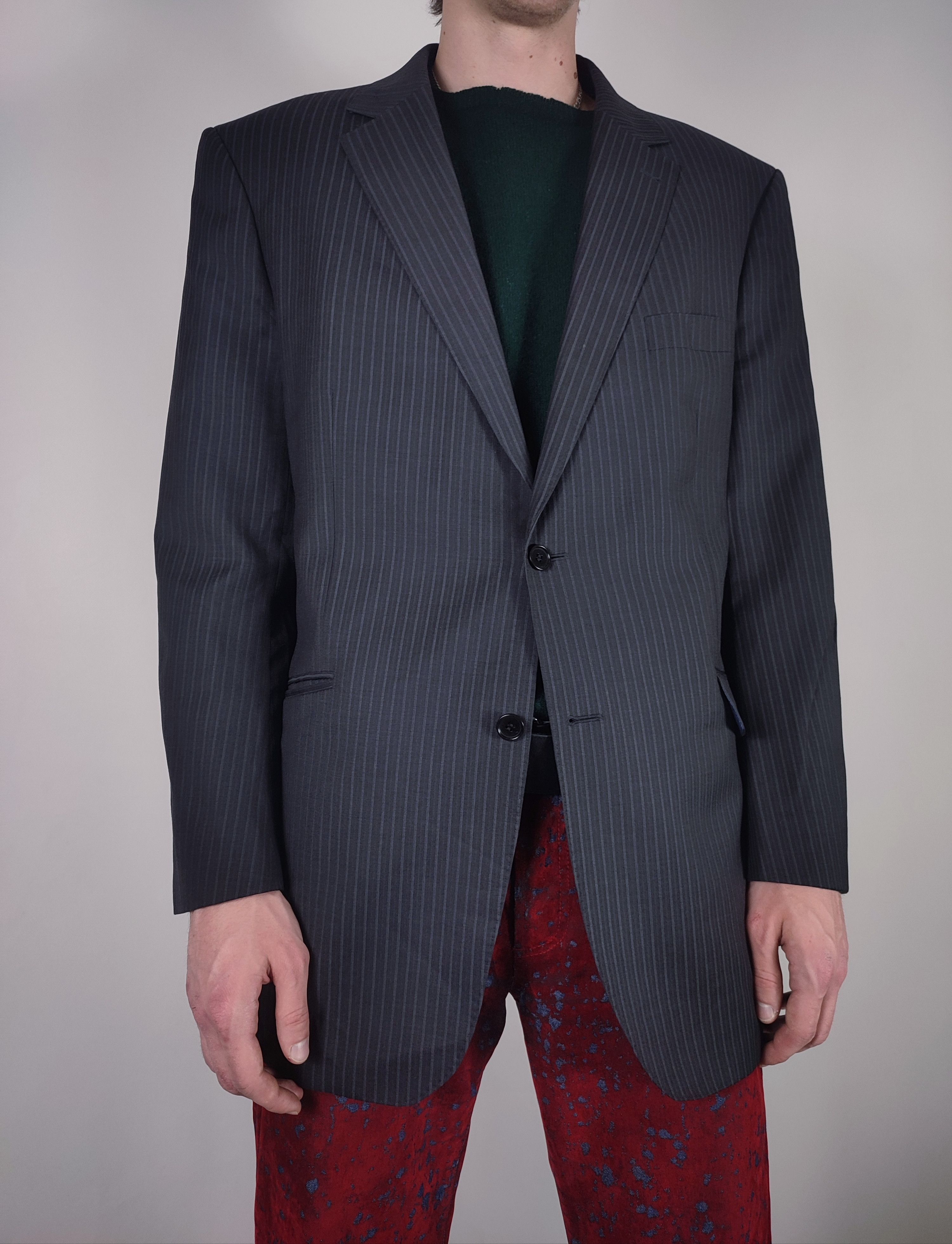 Balmain Vintage Balmain Stripe Long Blazer Size 48R - 2 Thumbnail