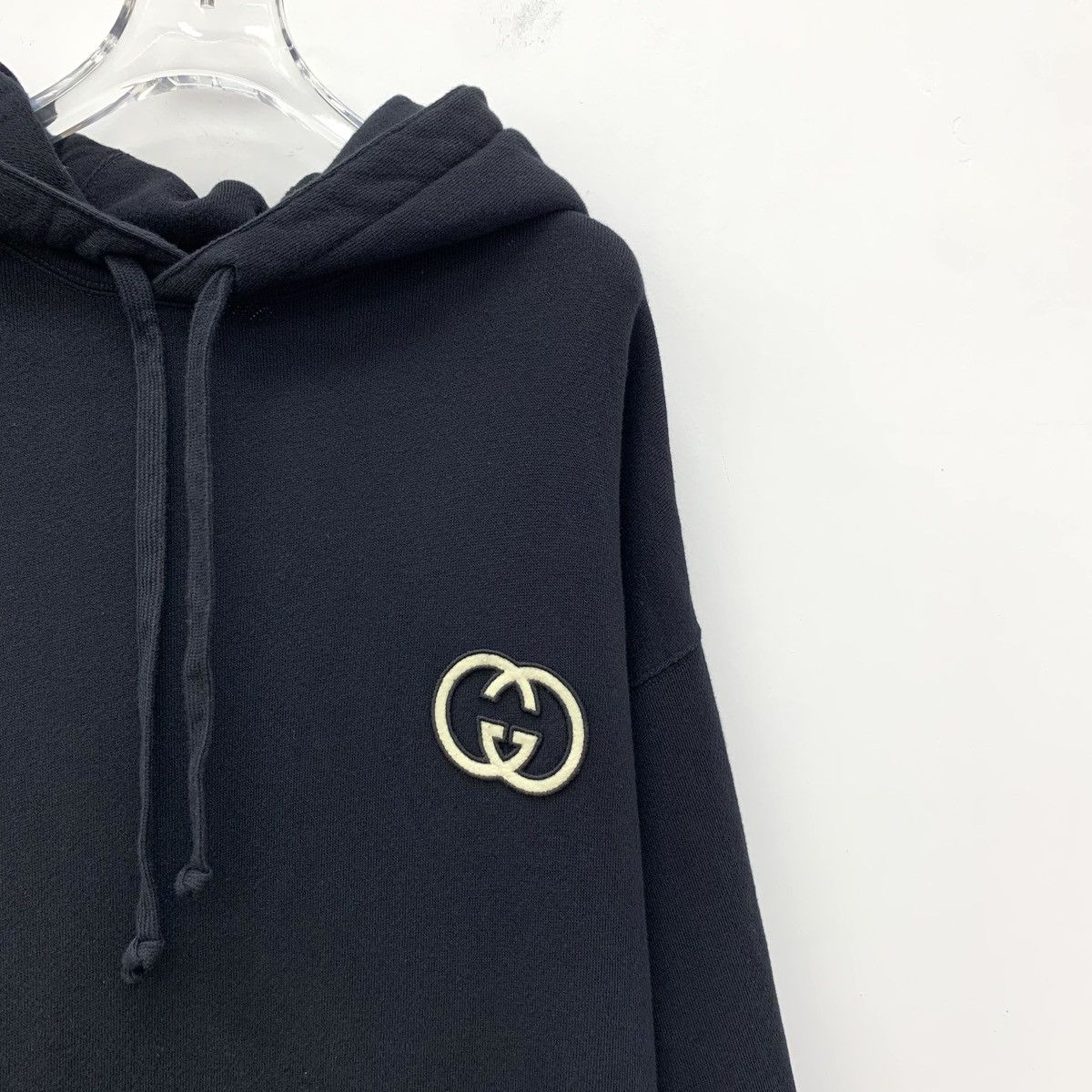 Gucci Gucci Black Logo Embroidered Cotton Hooded Sweatshirt K26WX Size XS / US 0-2 / IT 36-38 - 3 Thumbnail